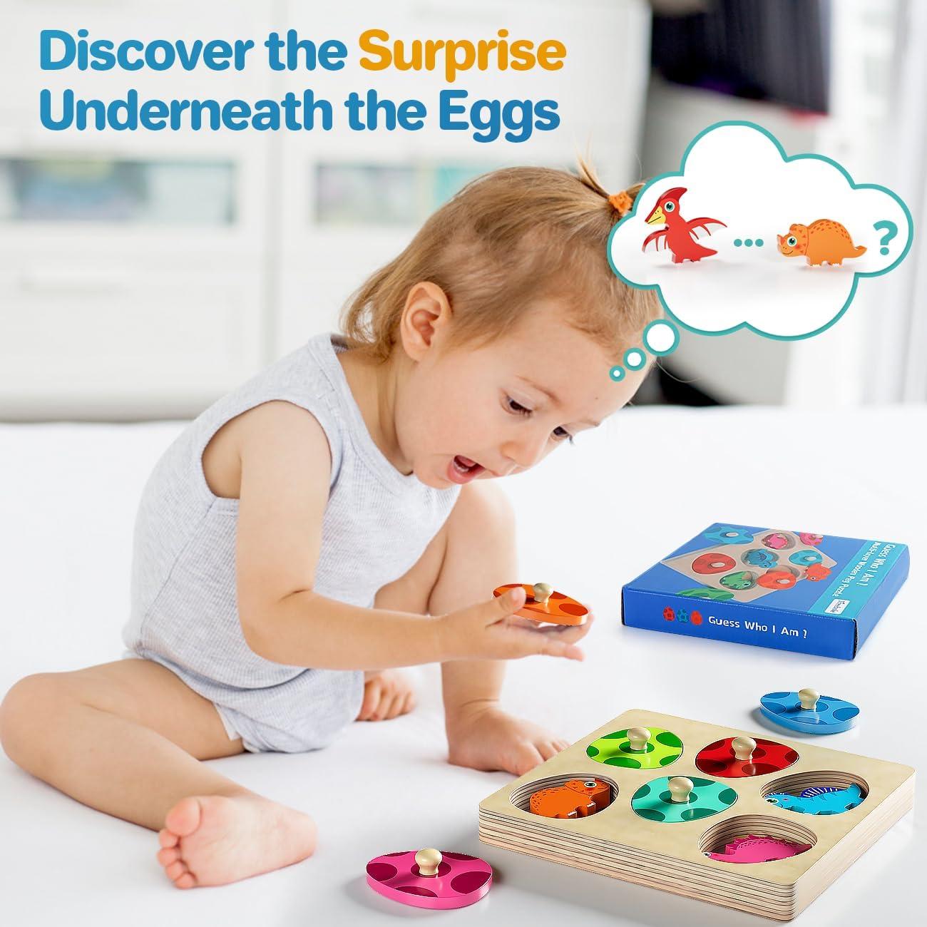 Juguete Montessori EDUJOY Rompecabezas Dinosaurios 12-18 Meses