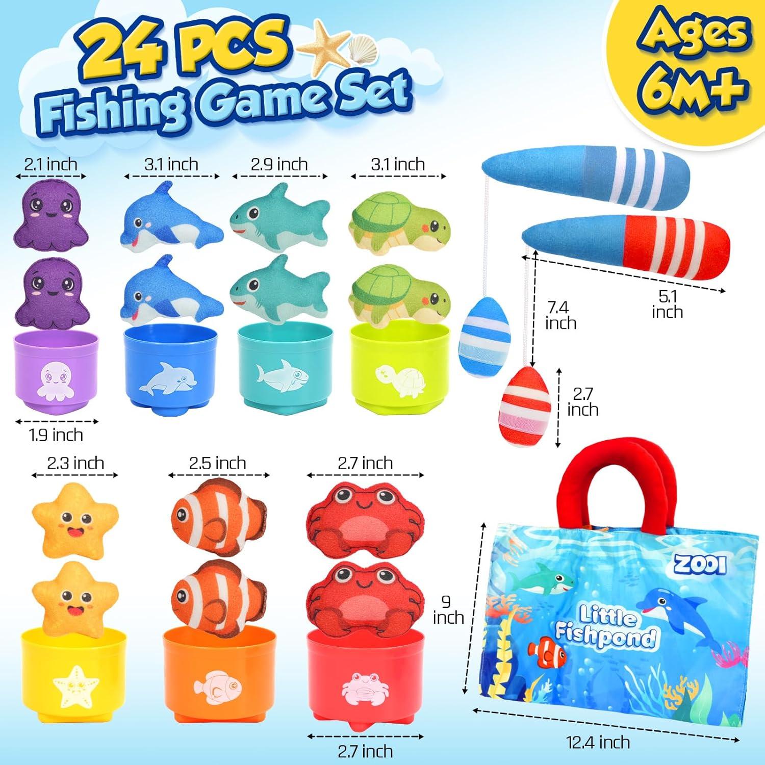 Juego de Pesca Montessori ZOOI 24 Piezas para Niños 1-3 Años