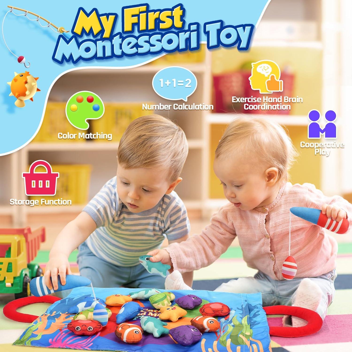 Juego de Pesca Montessori ZOOI 24 Piezas para Niños 1-3 Años