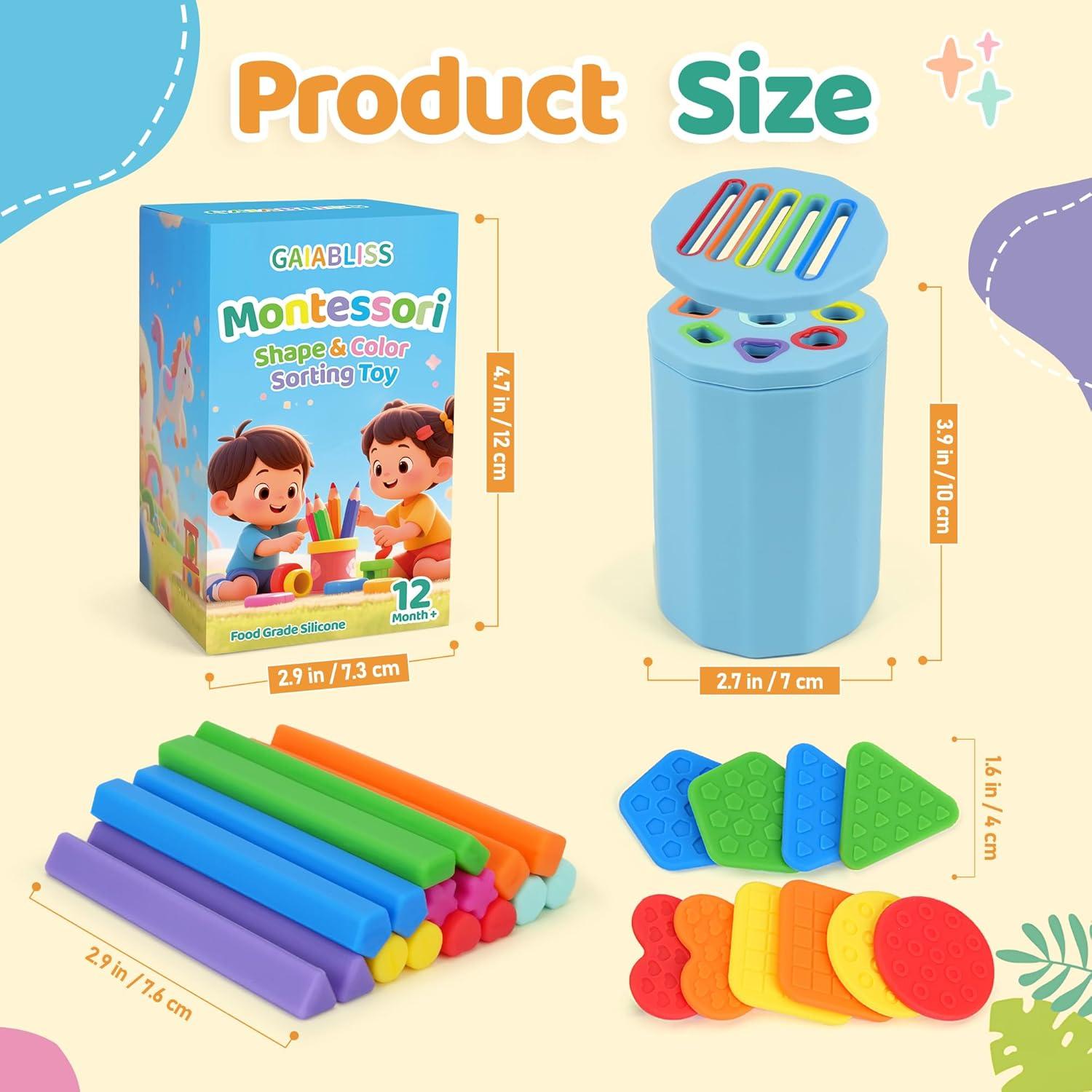Juguete Montessori 2 en 1 Shining Silicone para 1-3 años