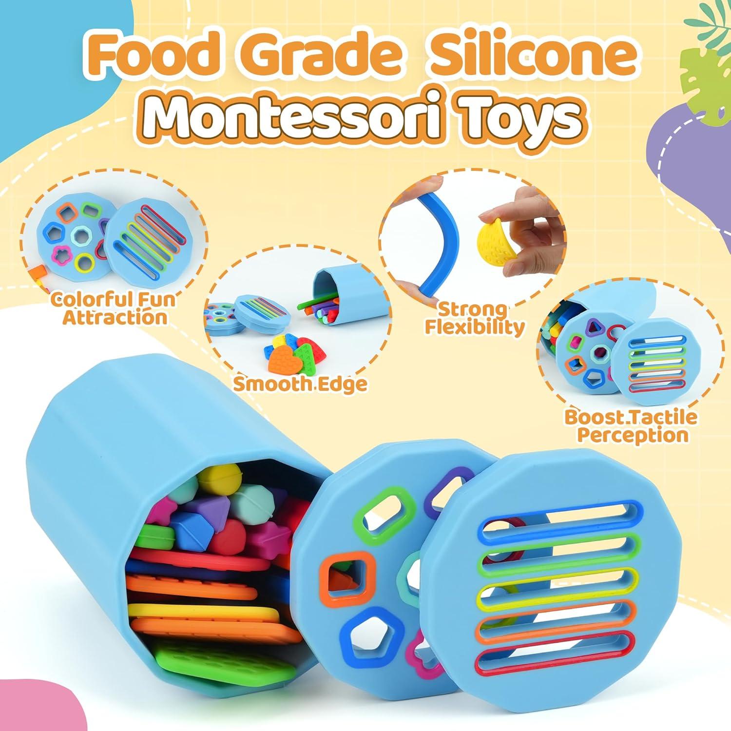Juguete Montessori 2 en 1 Shining Silicone para 1-3 años