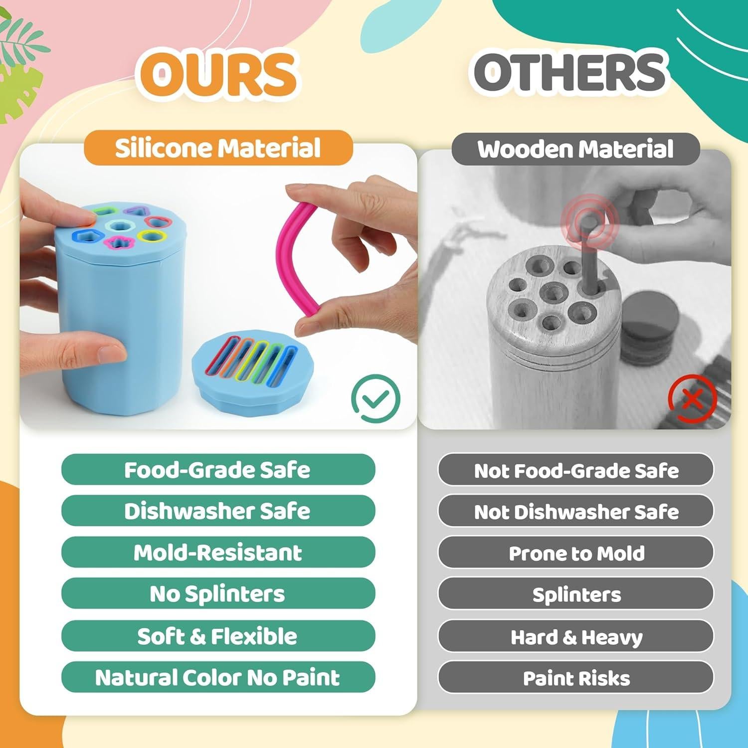 Juguete Montessori 2 en 1 Shining Silicone para 1-3 años