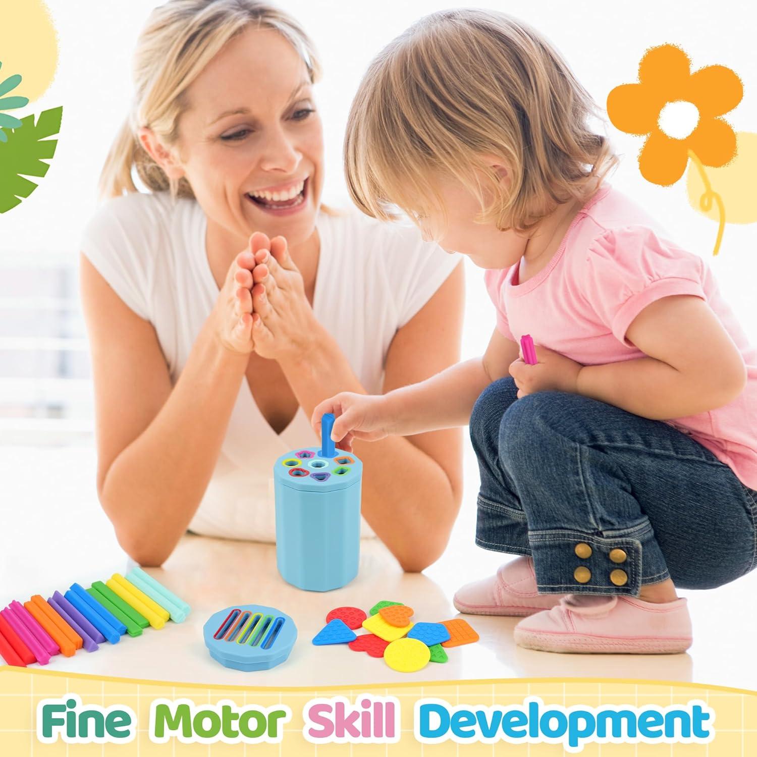 Juguete Montessori 2 en 1 Shining Silicone para 1-3 años