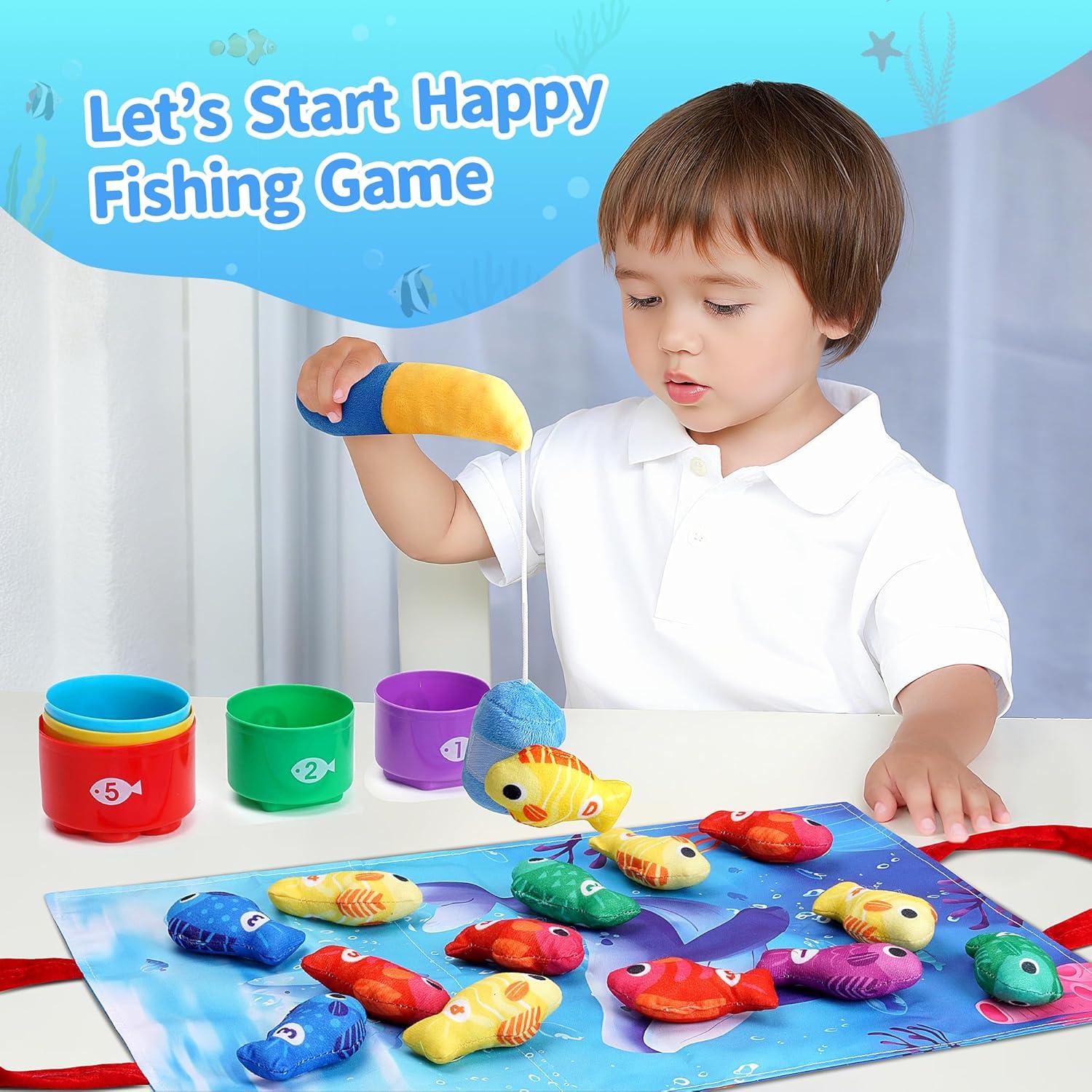 Juego de Pesca Montessori Grasili para Niños 1 Año - 15 Peces
