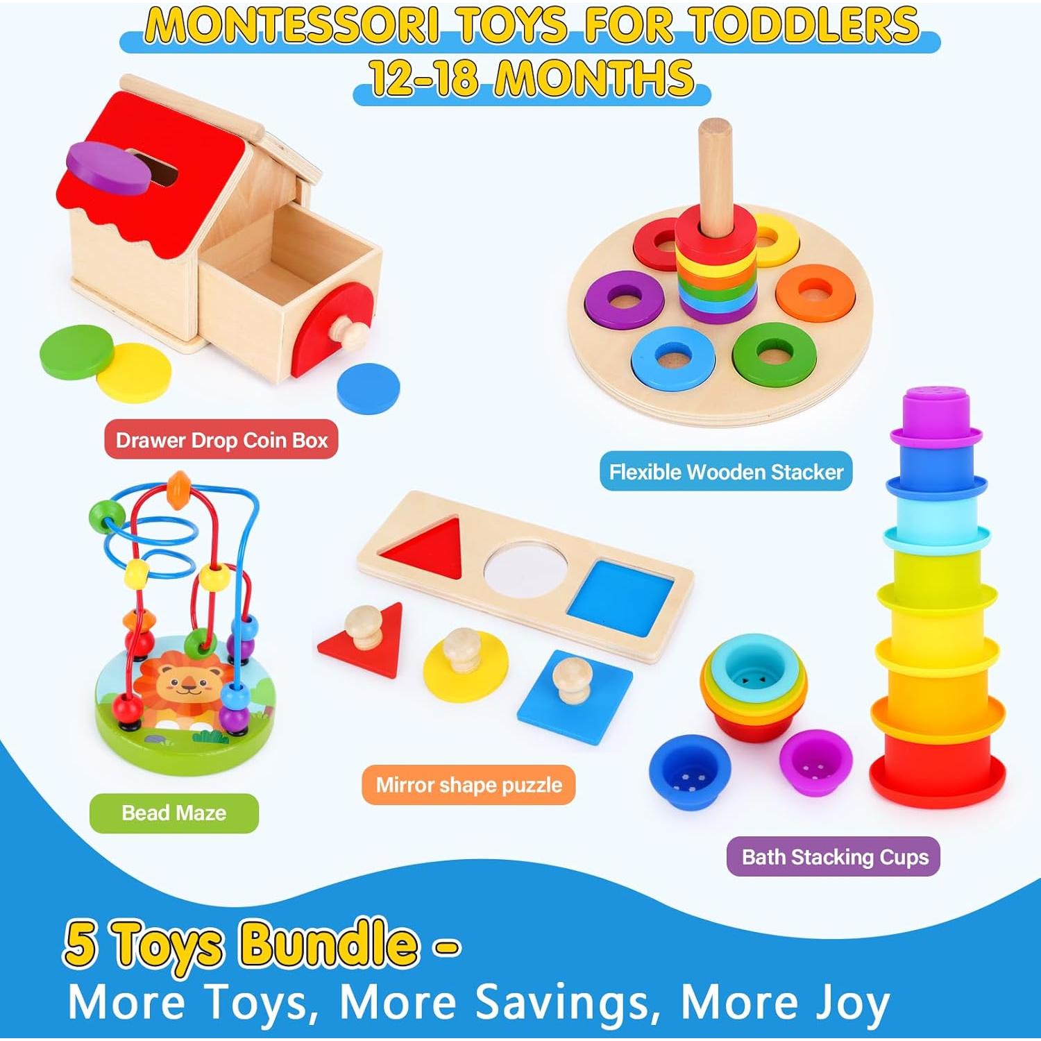 Juguetes Educativos Montessori KMTJT para Niños 1-2 Años