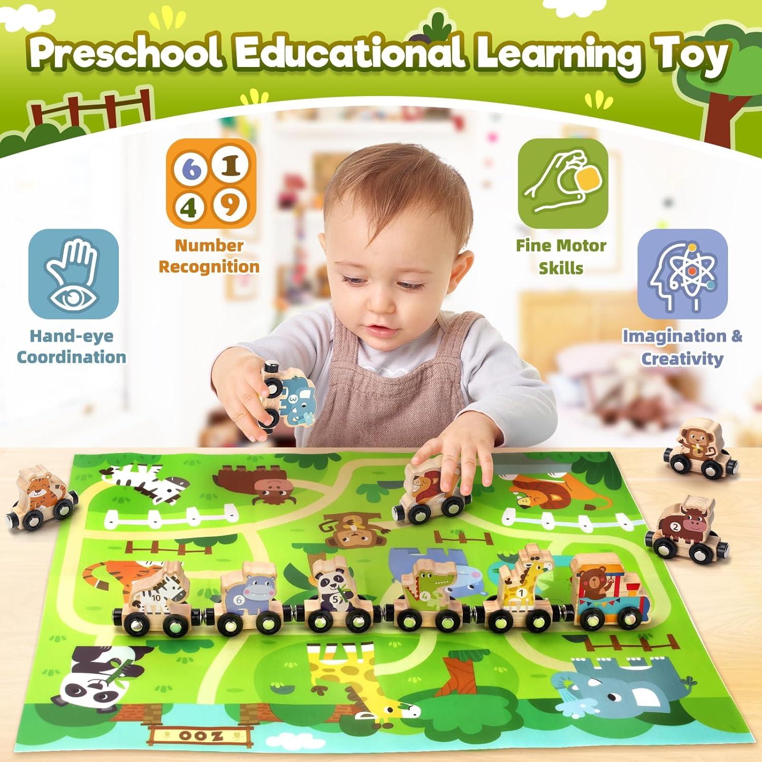 Juguete Educativo Tren Magnético de Madera Brialice 1-4 Años