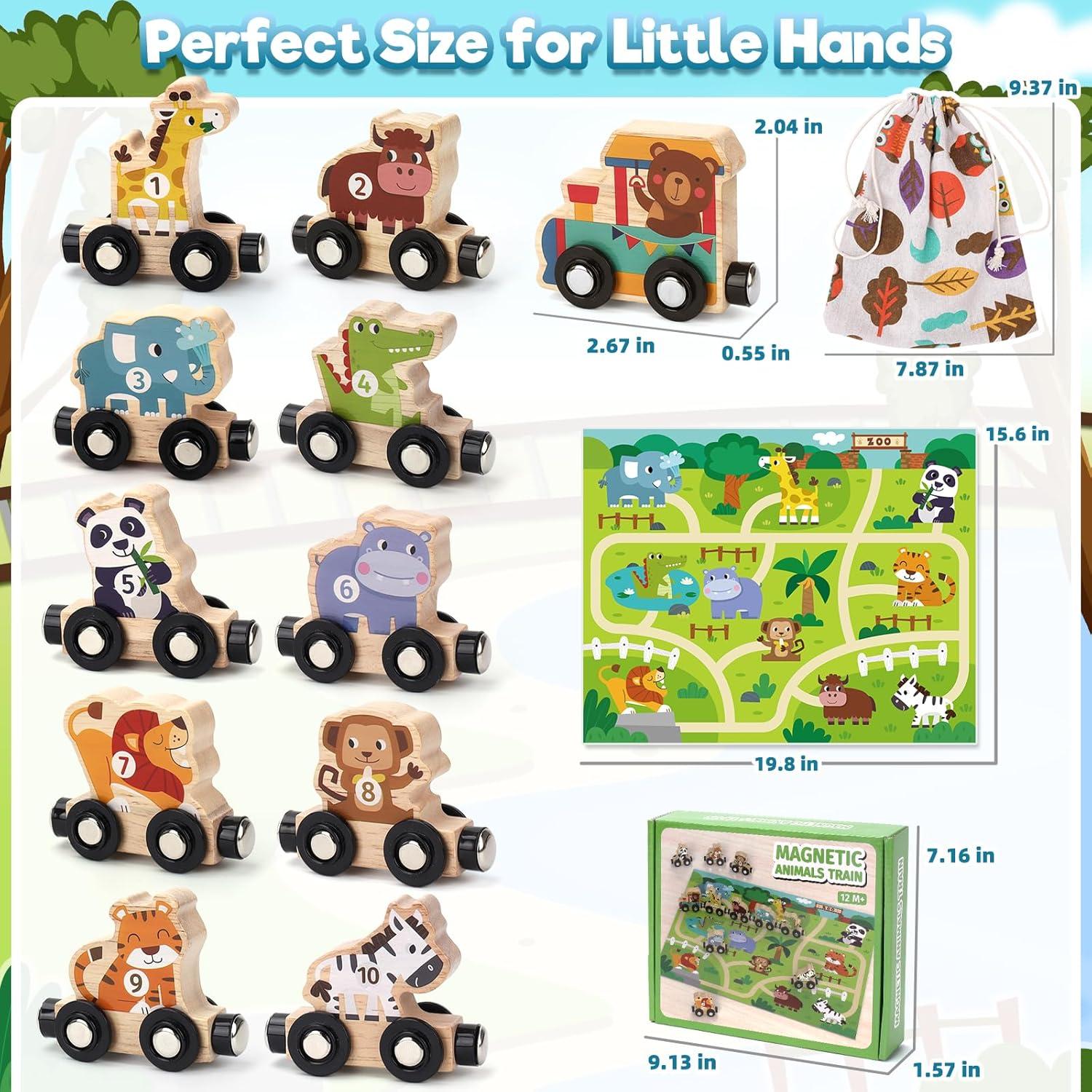 Juguete Educativo Tren Magnético de Madera Brialice 1-4 Años