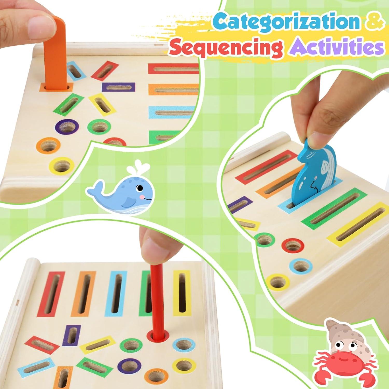 Juguete Educativo de Madera Montessori XPIY 5 en 1 para Niños