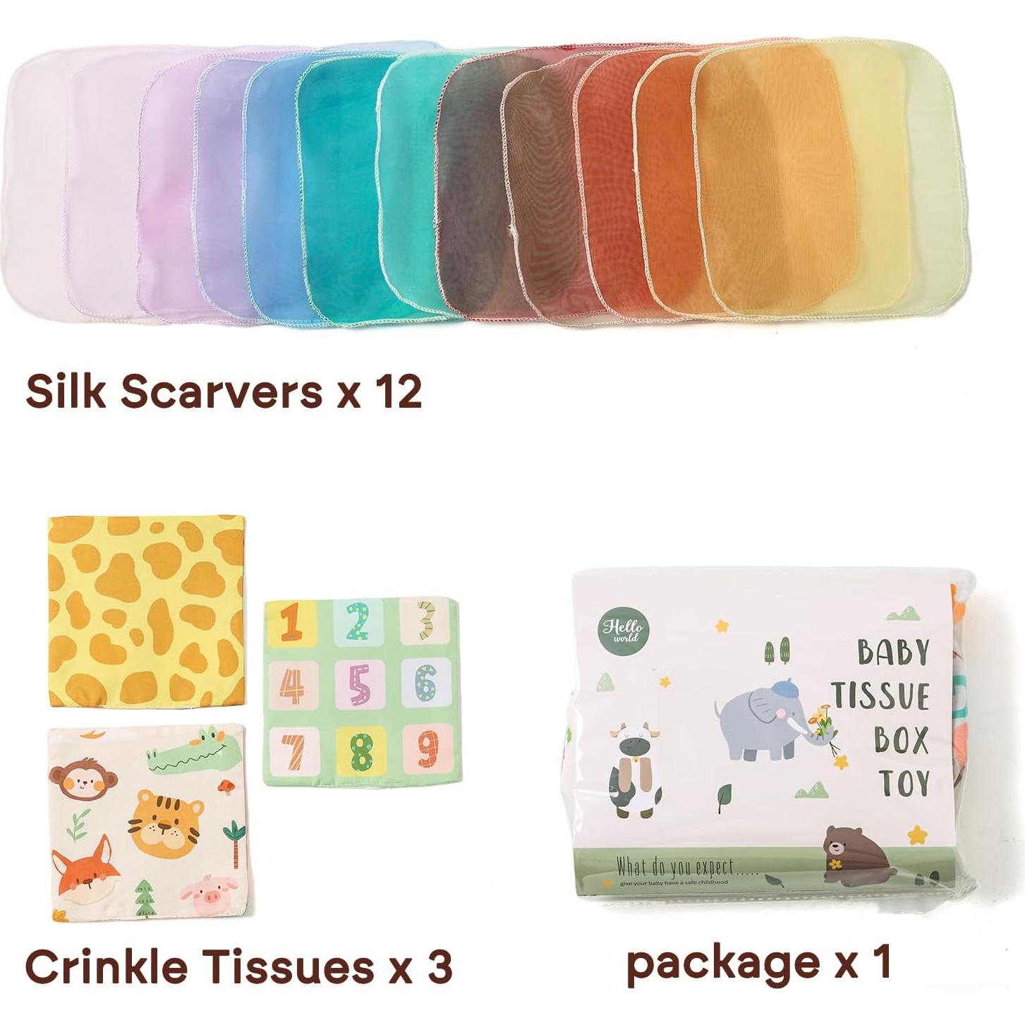 Juguete de Caja de Tejidos Youuys para Bebés 6-12 Meses