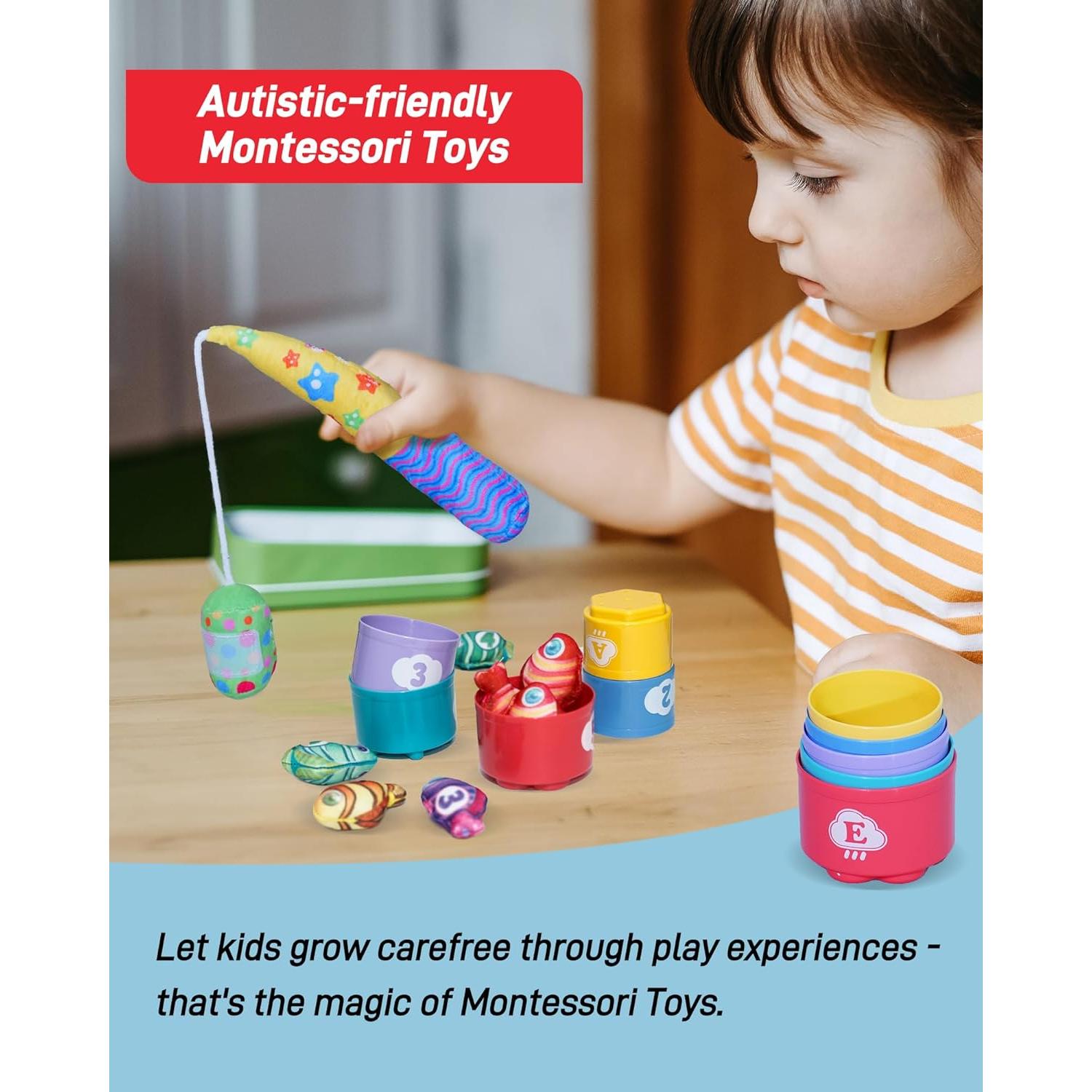 Juguete Montessori Infinno Count Learning - 15 peces y 5 tazas