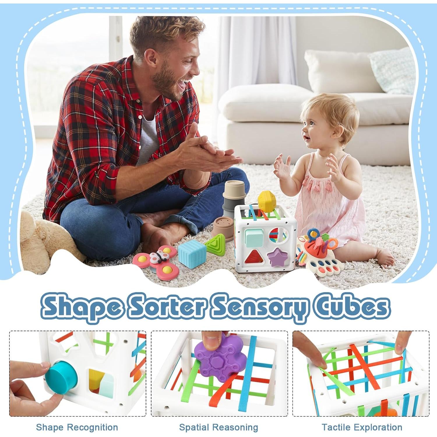 Juguetes Montessori EPOGG 6 en 1 para Bebés 6-18 Meses