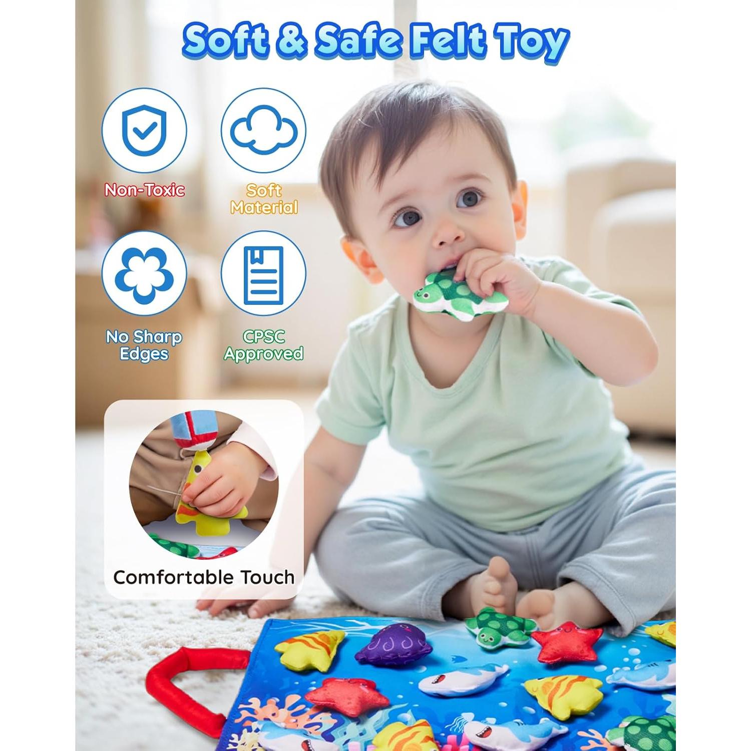 Juego de Pesca Montessori Gleamkid 10 en 1 para Niños 1-3 Años