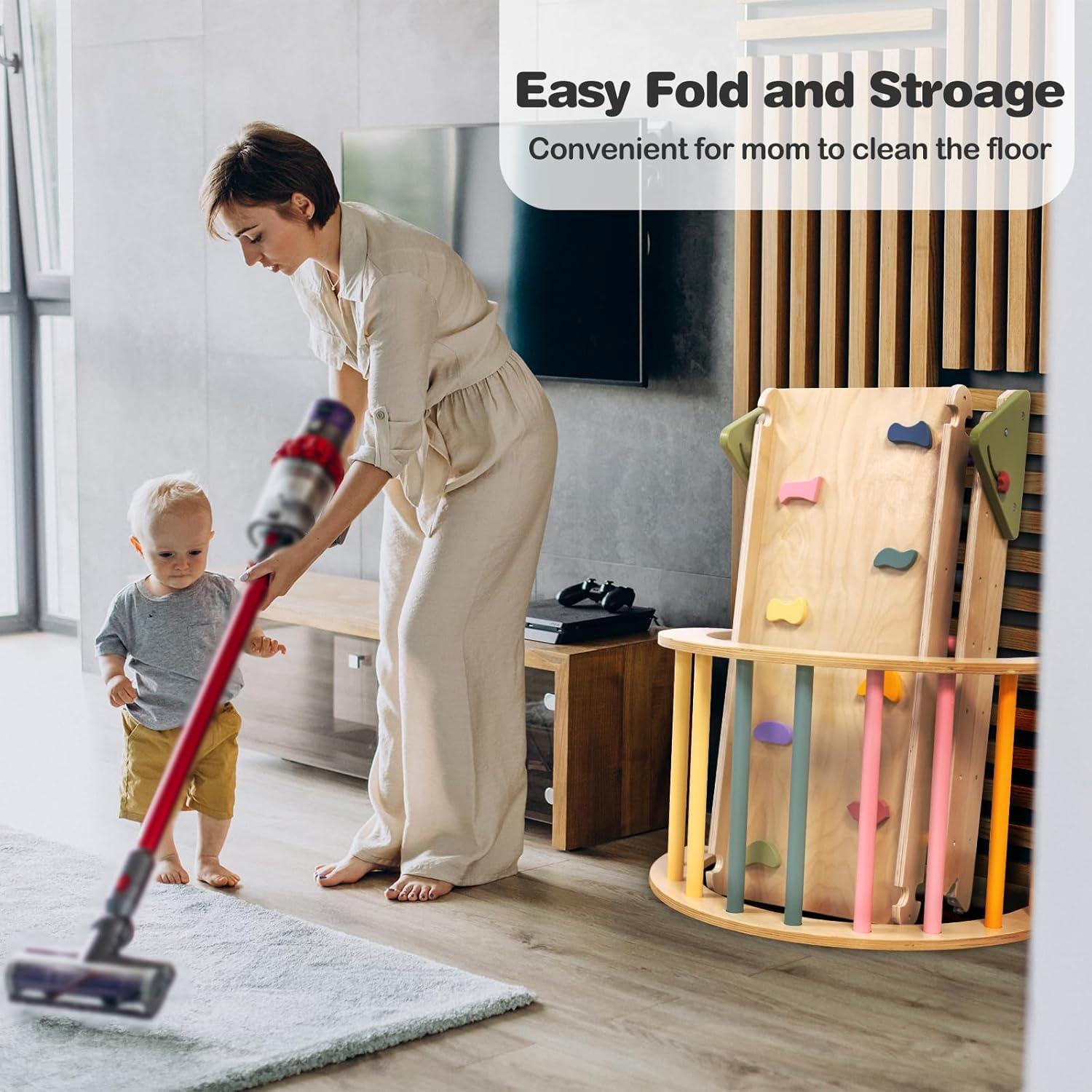 Conjunto Triángulo Pikler LOL-FUN 5 en 1 para Niños 1-3 Años