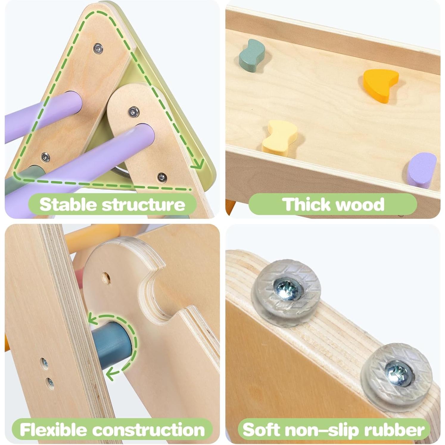 Conjunto Triángulo Pikler LOL-FUN 5 en 1 para Niños 1-3 Años