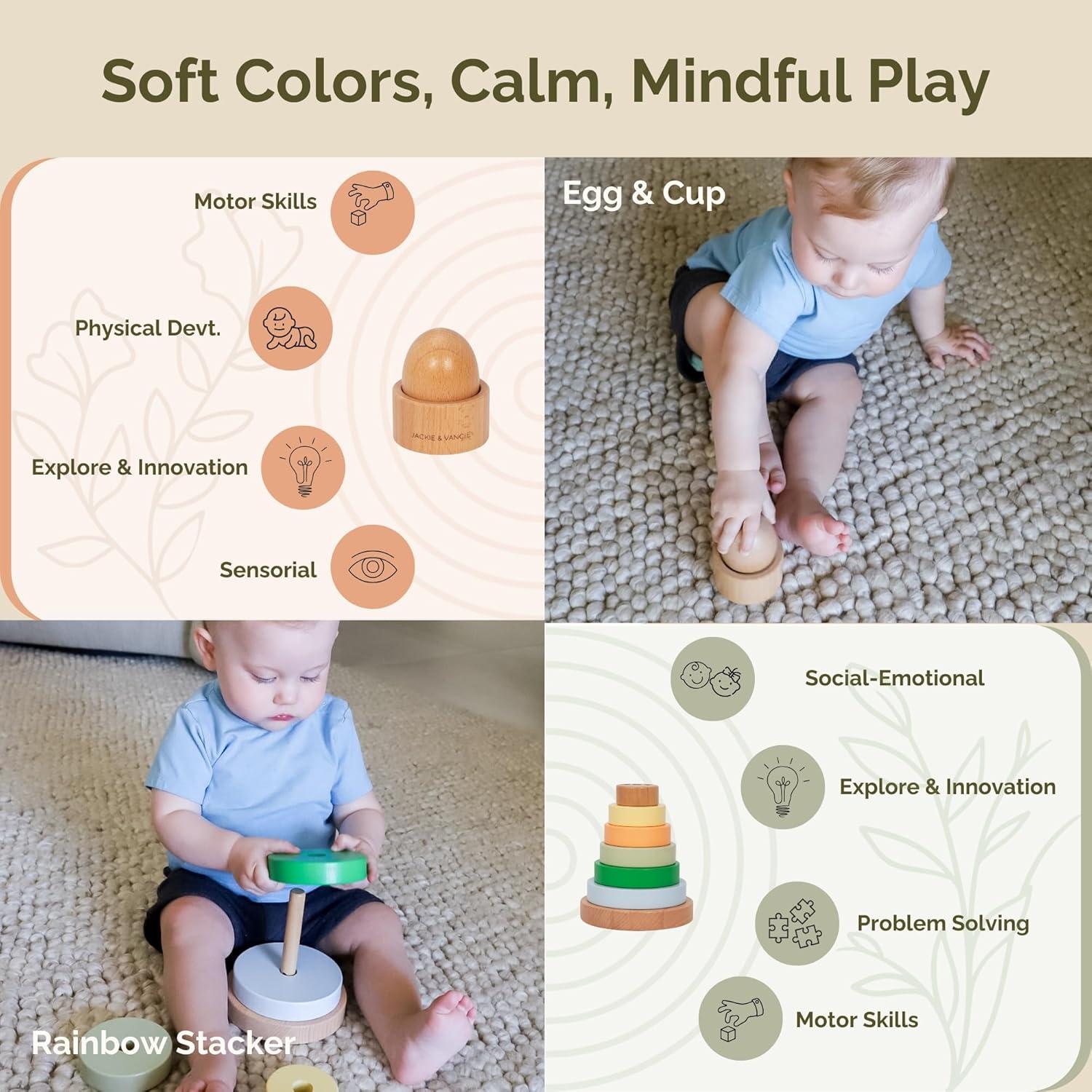 Juguetes Montessori Jackie & Vancie 6 en 1 para Bebés 7-12 Meses