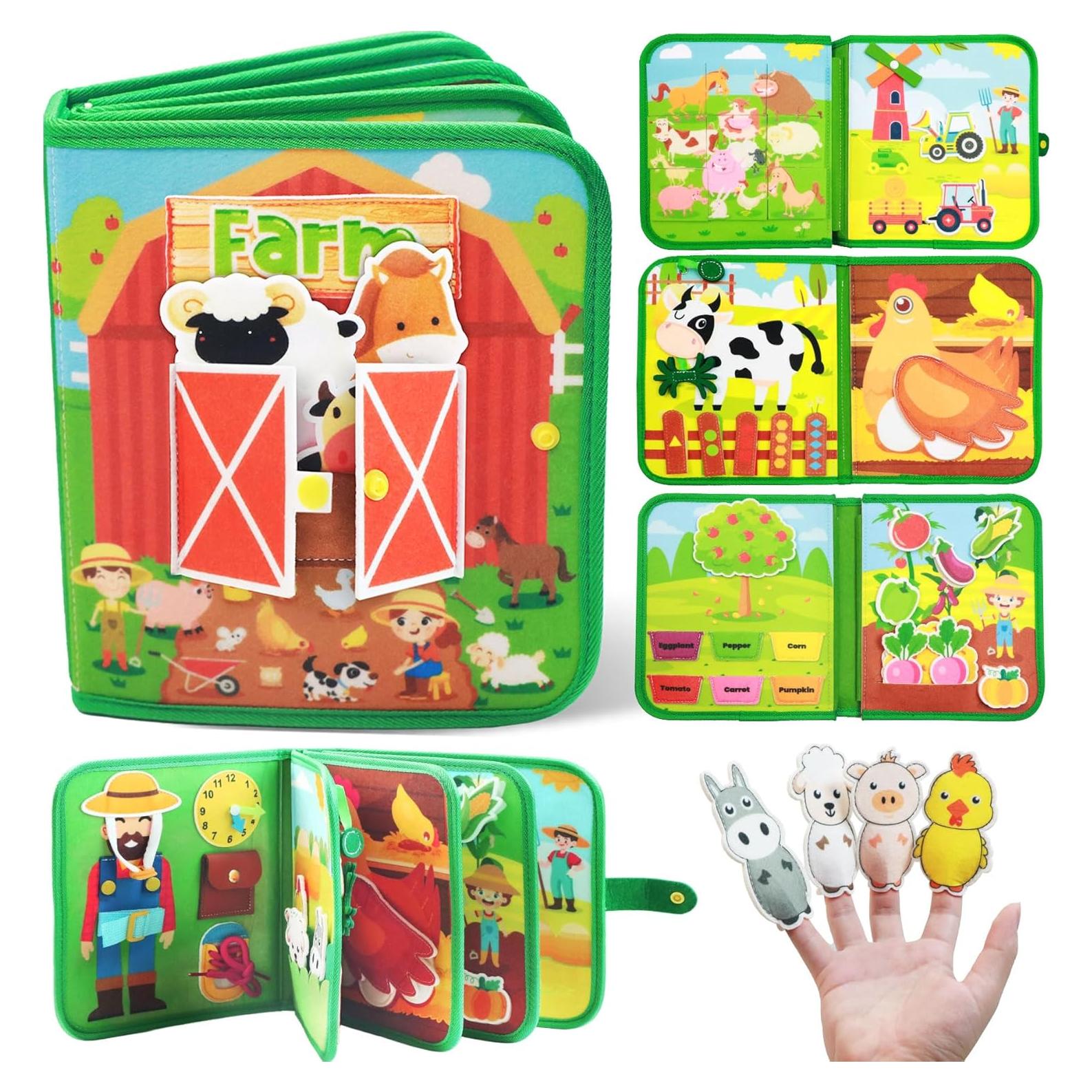 Libro Ocupado Montessori para Niños 1-3 Años - 20 Actividades