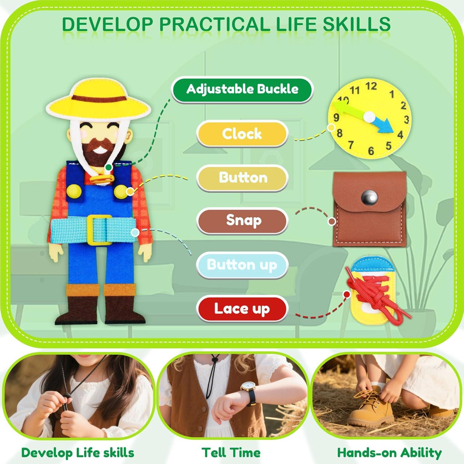 Libro Ocupado Montessori para Niños 1-3 Años - 20 Actividades