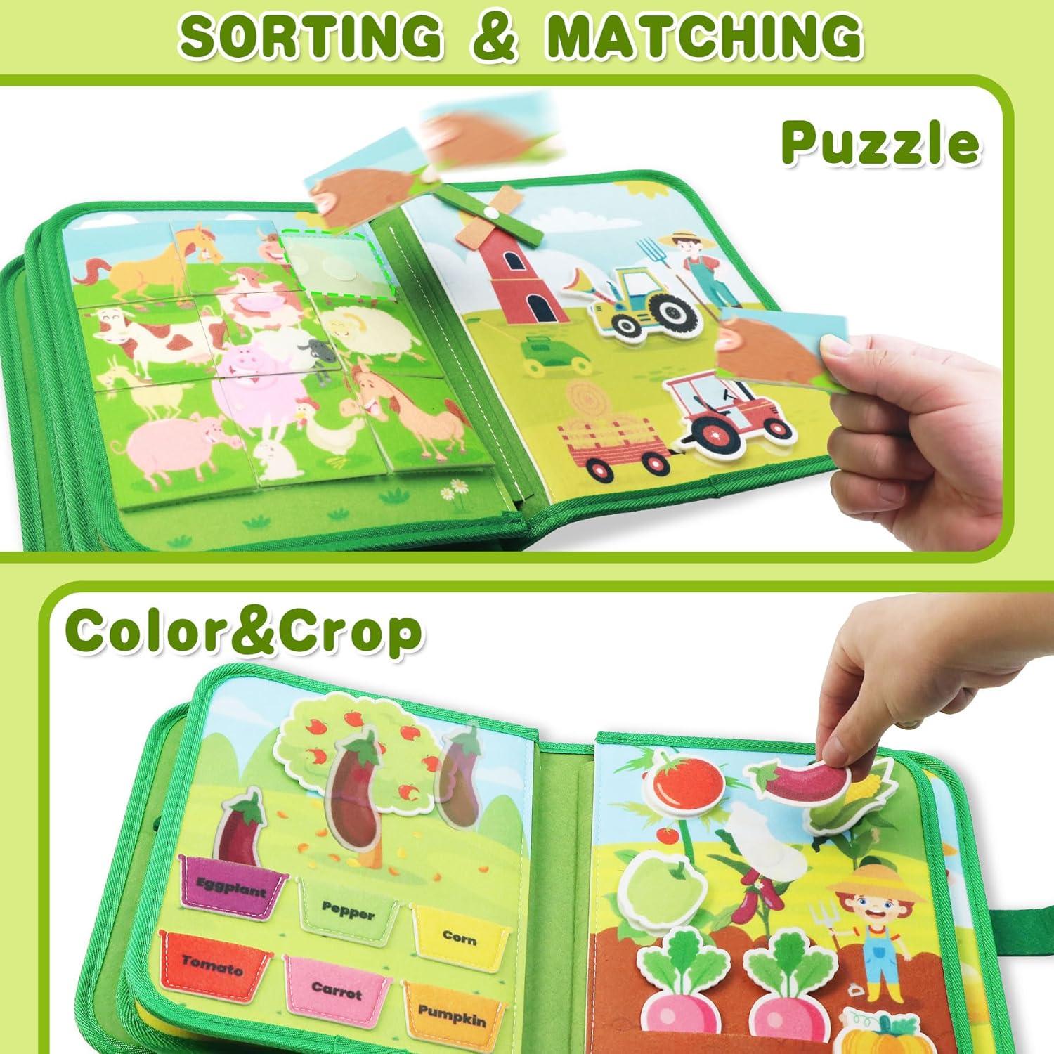 Libro Ocupado Montessori para Niños 1-3 Años - 20 Actividades