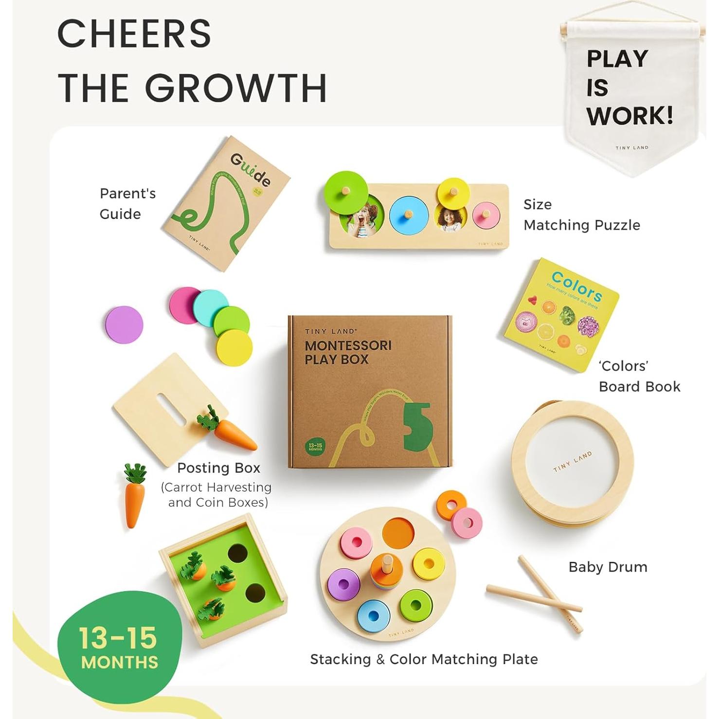 Juego Montessori Tiny Land 7 en 1 para Bebé 13-15 Meses