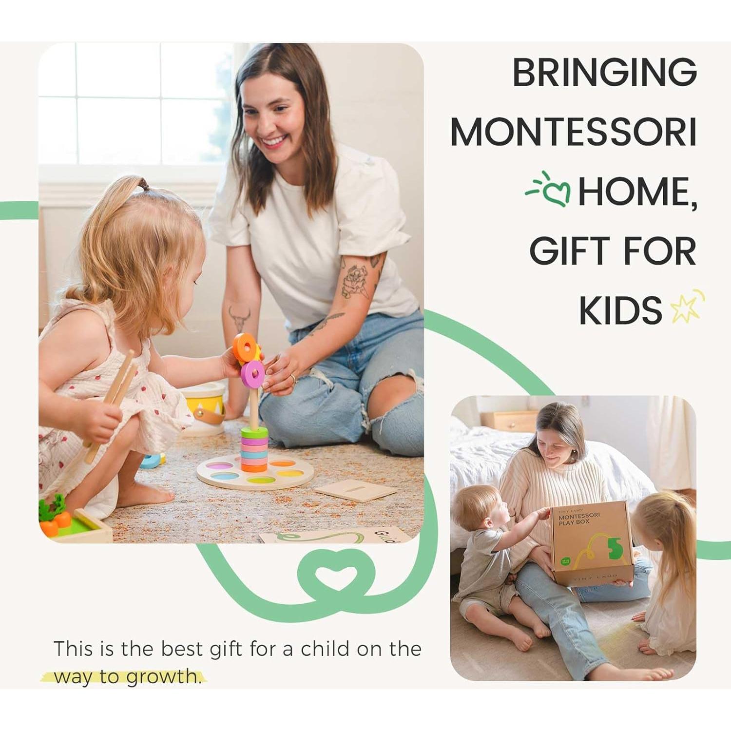 Juego Montessori Tiny Land 7 en 1 para Bebé 13-15 Meses