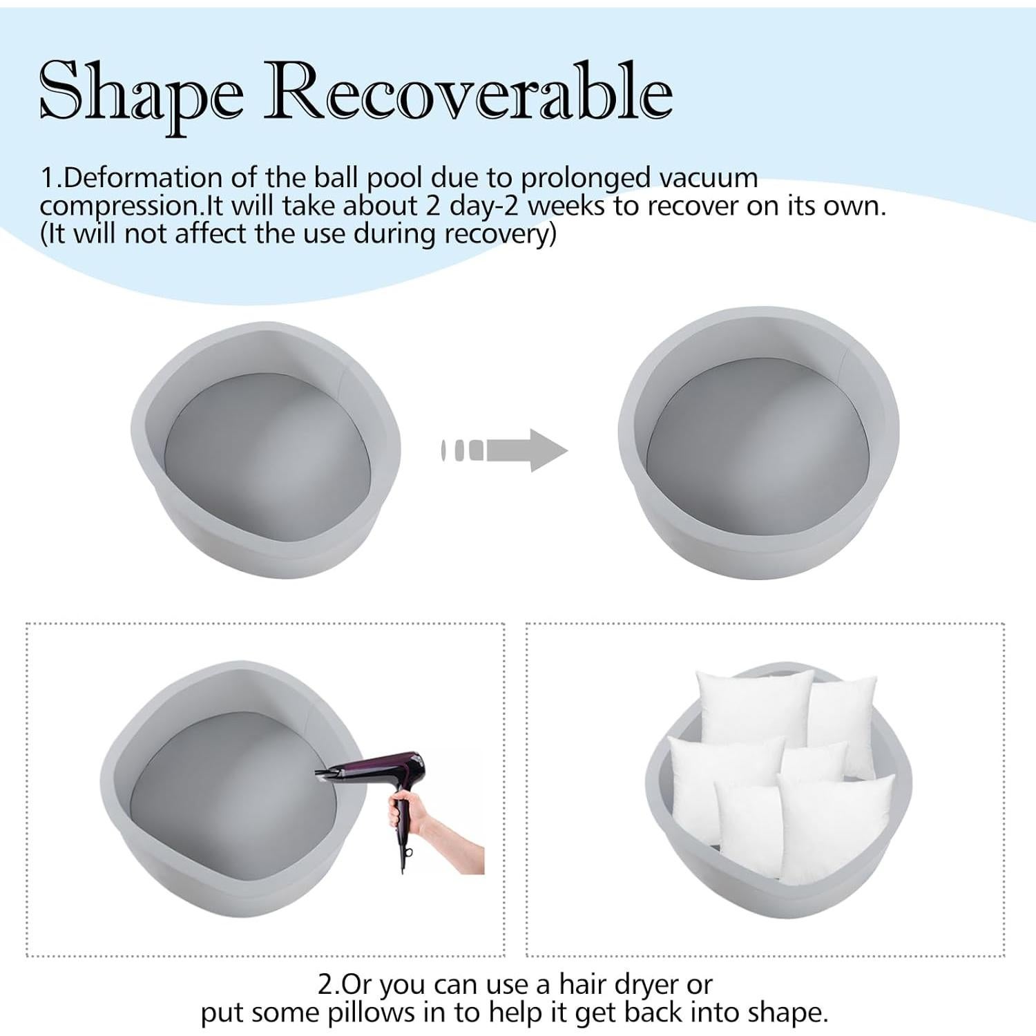 Foso de Pelotas de Espuma SHJADE 90CM Gris para Niños