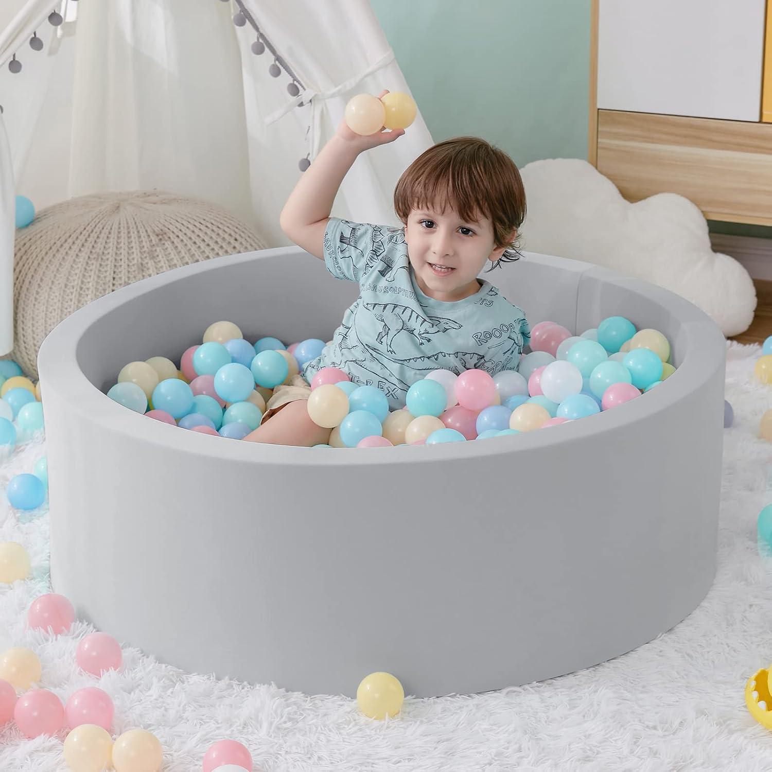 Foso de Pelotas de Espuma SHJADE 90CM Gris para Niños