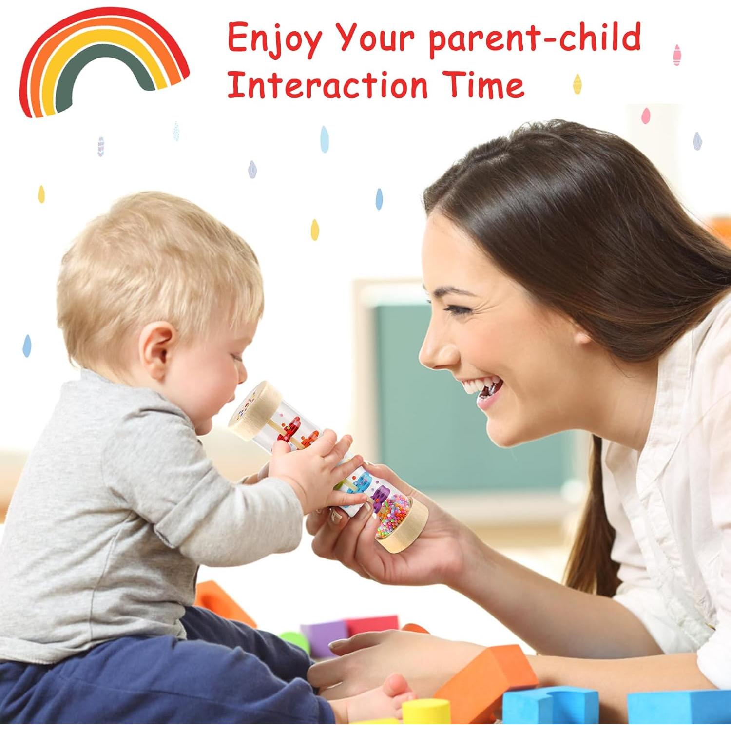 Palo de Lluvia LOOIKOOS 20.73 cm Juguete Montessori Bebés 6-12 meses