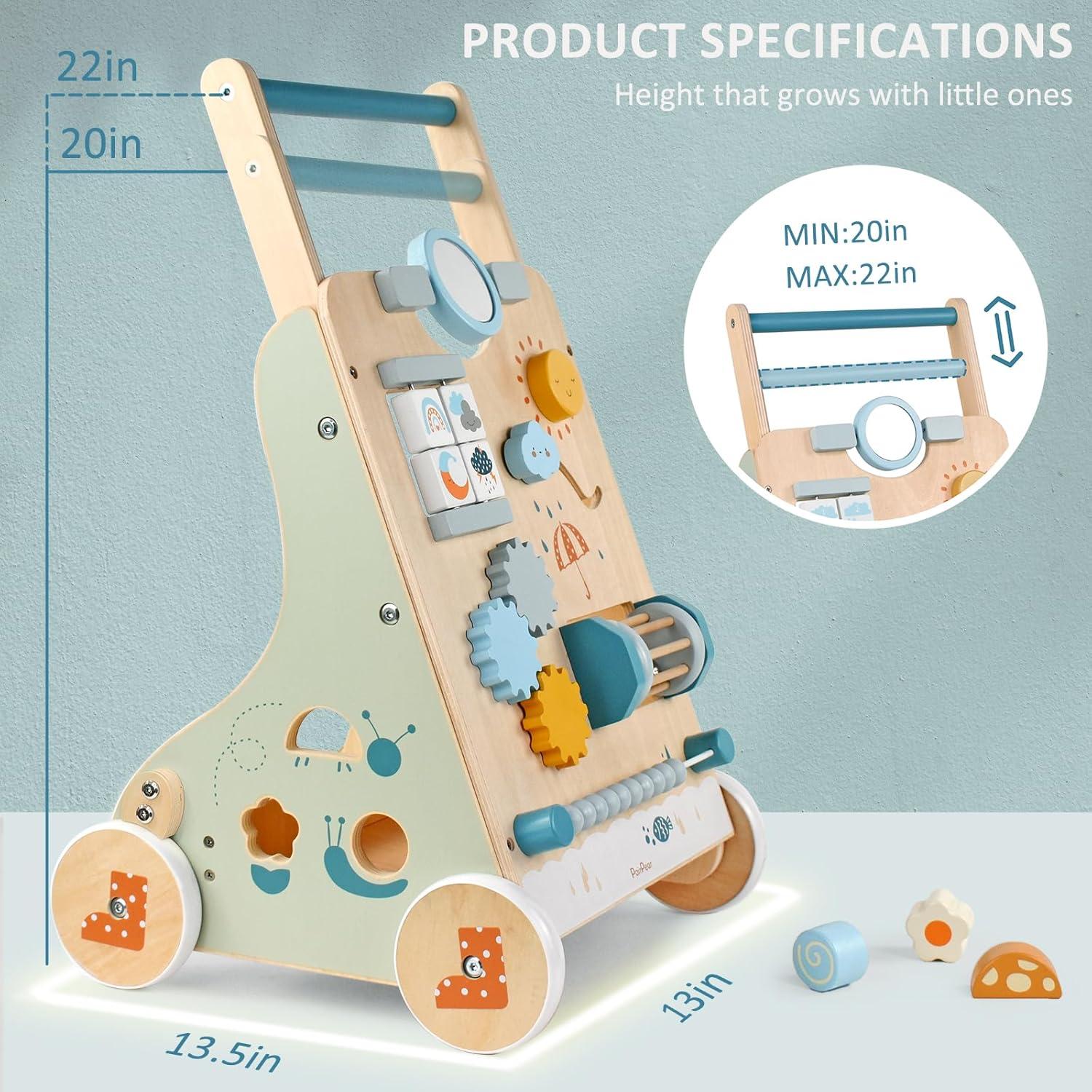 Andador de Madera PairPear con Centro de Actividades 34.3x33x55.9cm