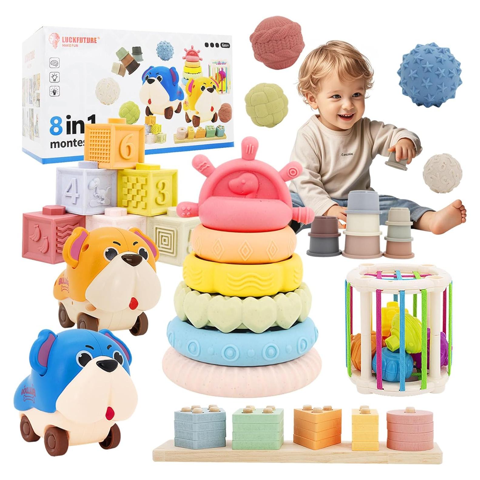 Set de Juguetes Montessori 8 en 1 LUCKFUTURE para Bebés