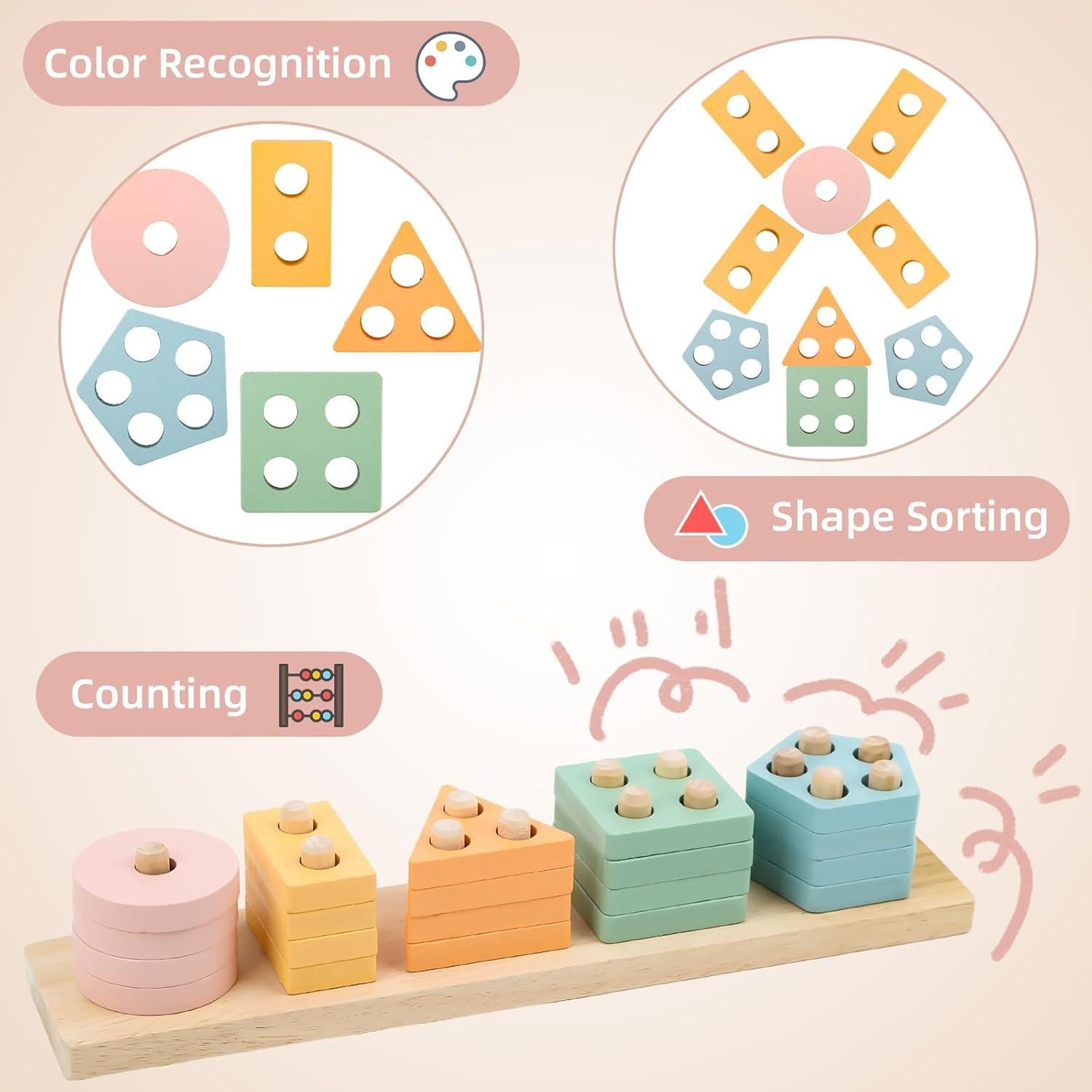 Set de Juguetes Montessori 8 en 1 LUCKFUTURE para Bebés