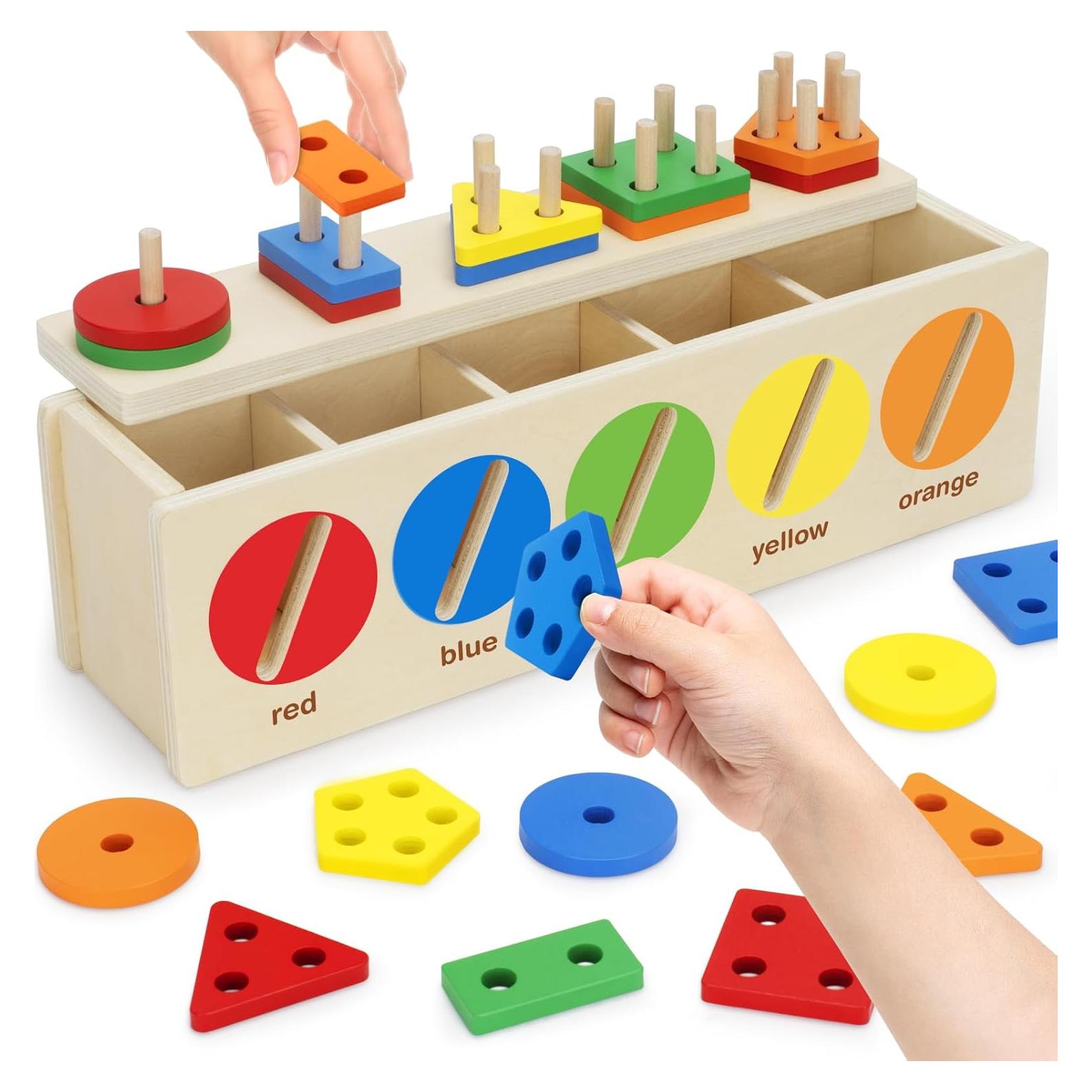 Juguetes Montessori V-Opitos Caja de Clasificación de Colores y Formas