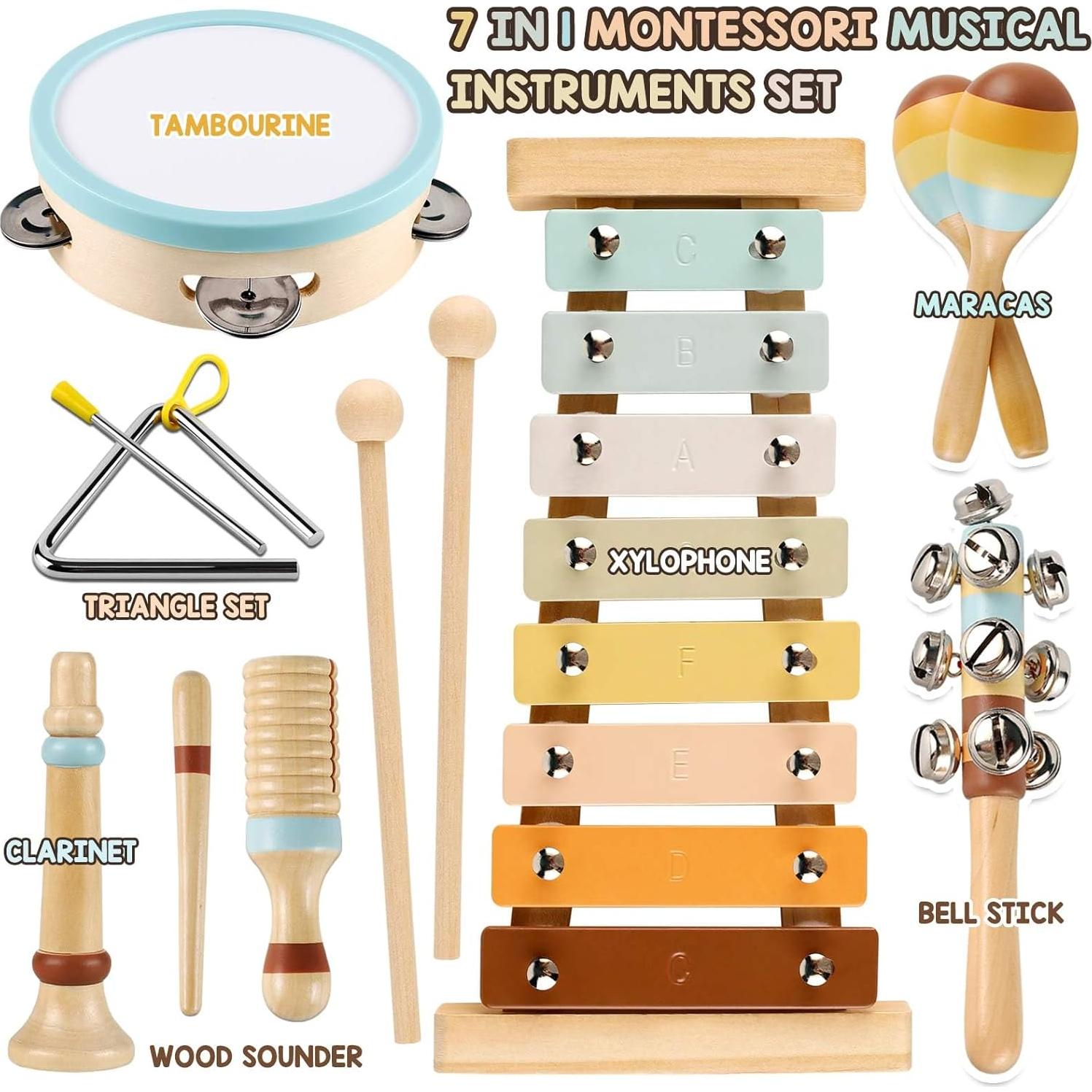 Set de Instrumentos Musicales LOOIKOOS para Niños 1-3 Años