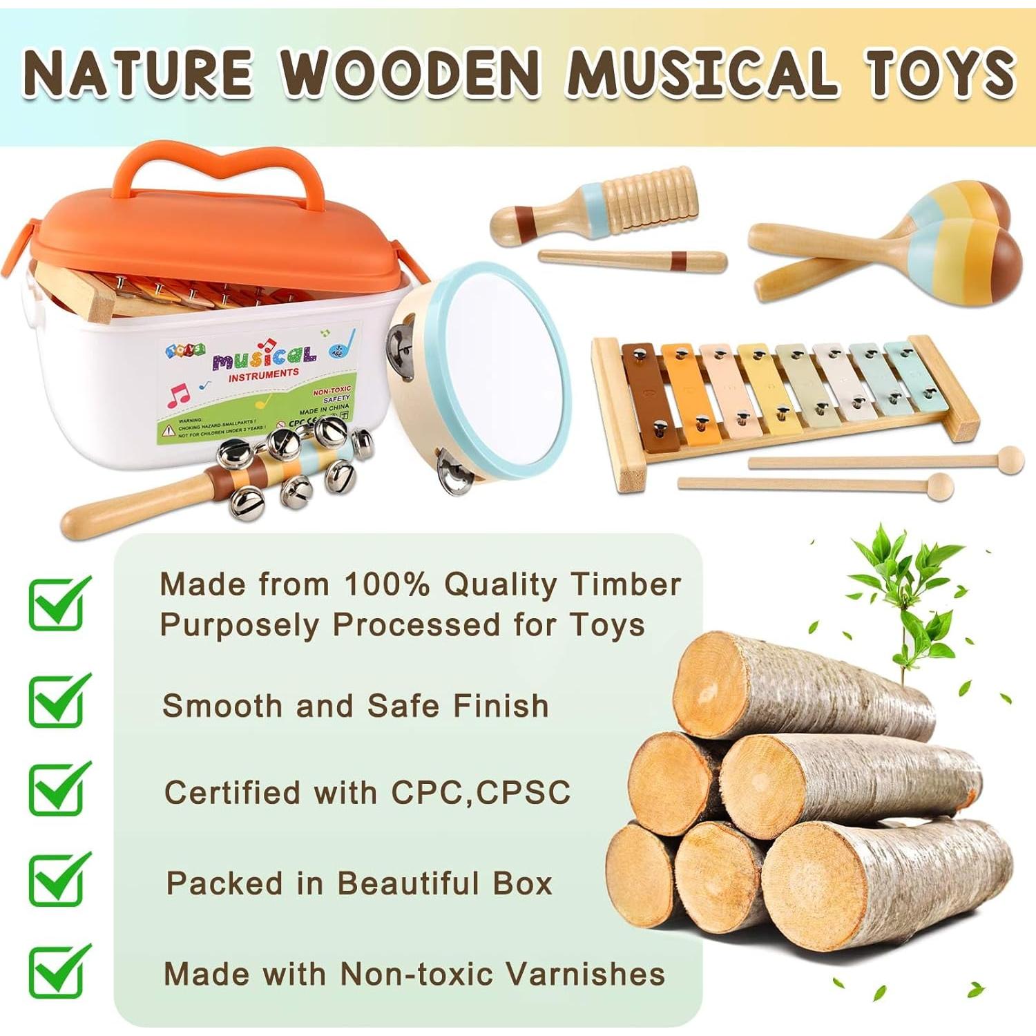 Set de Instrumentos Musicales LOOIKOOS para Niños 1-3 Años