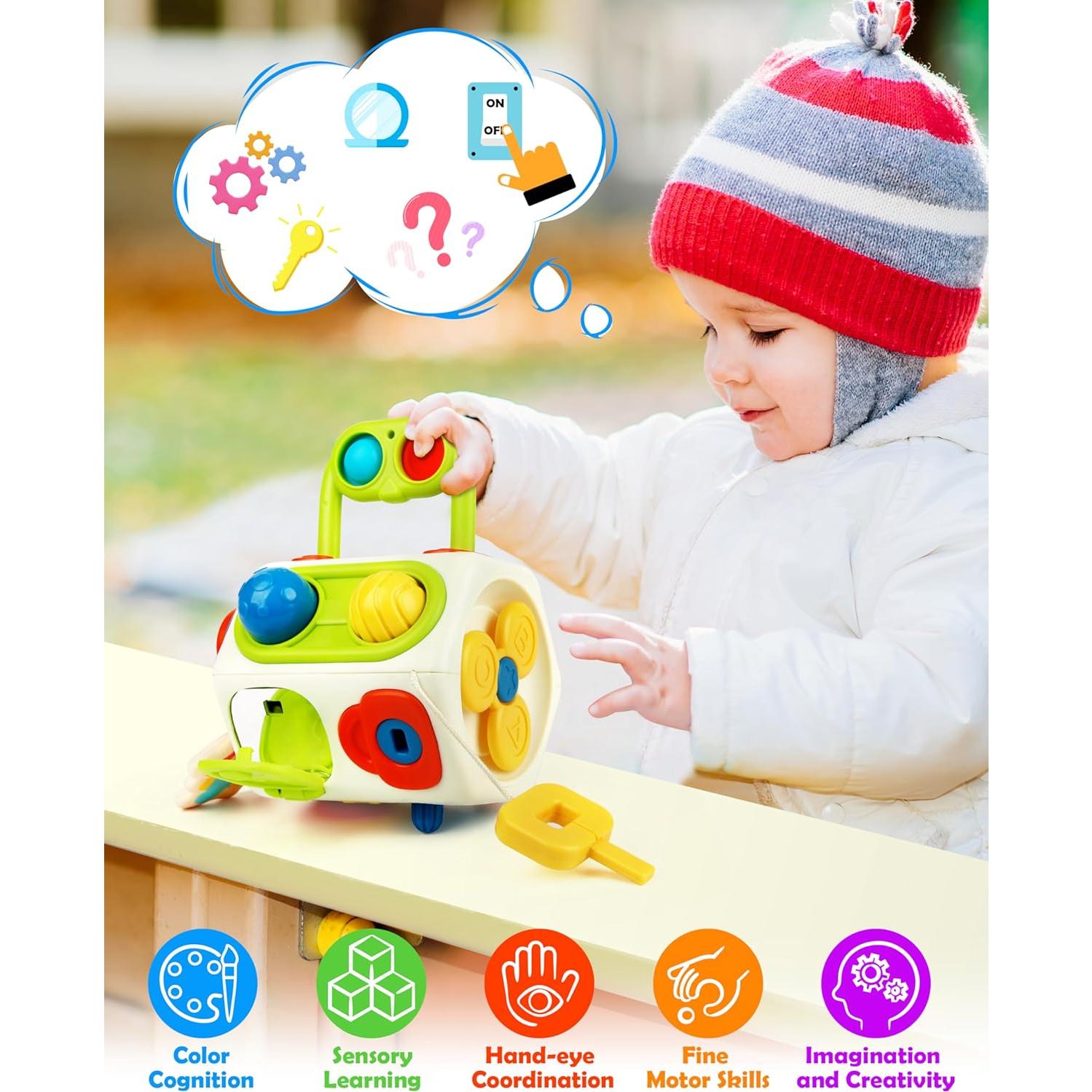 Cubo de Actividad Sensorial 10 en 1 Vanmor para Niños 18M+