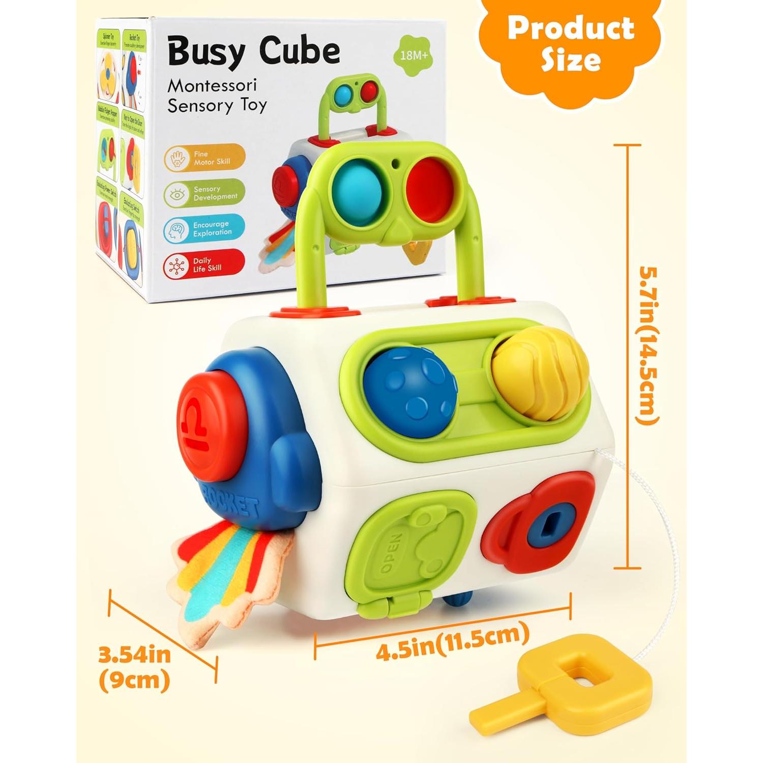 Cubo de Actividad Sensorial 10 en 1 Vanmor para Niños 18M+