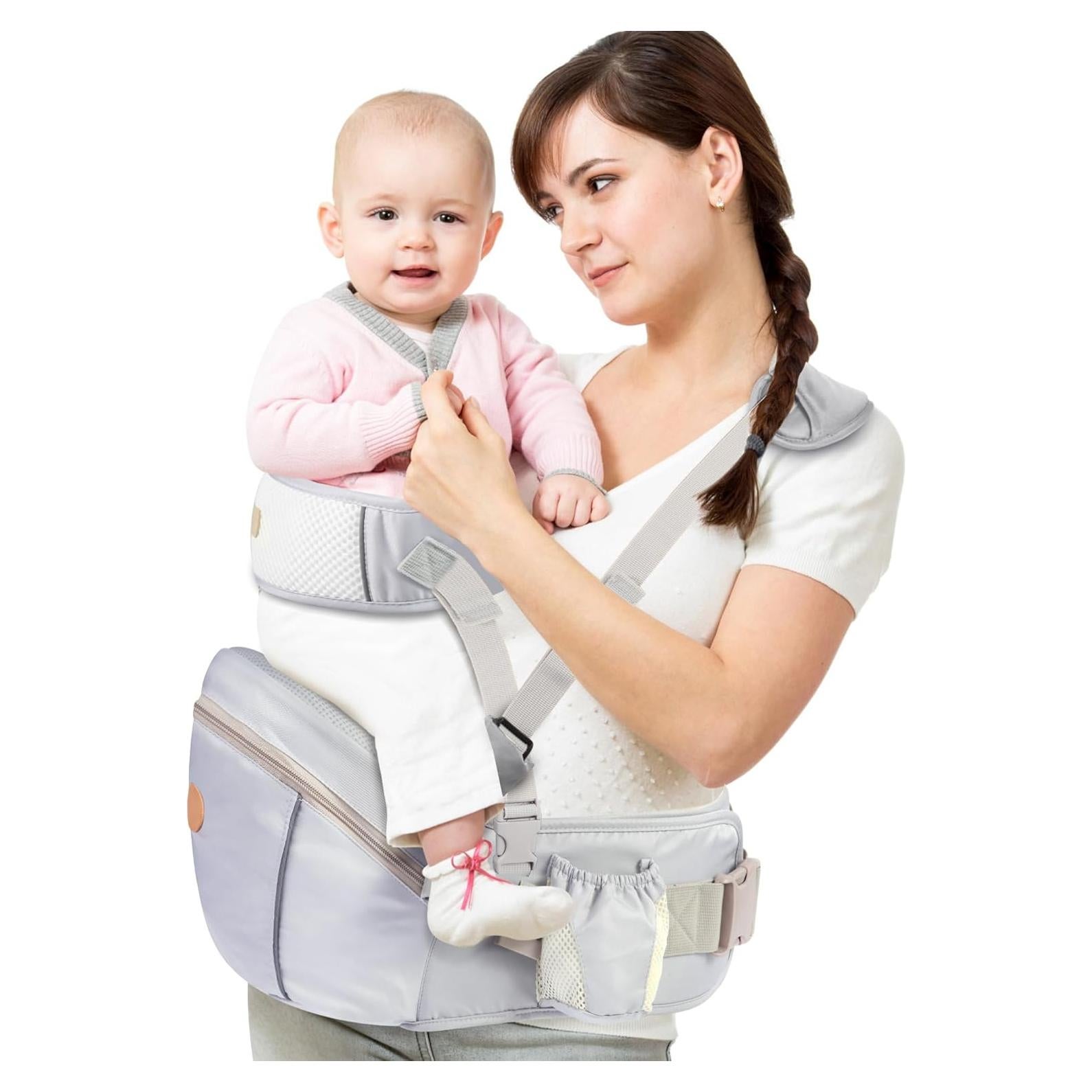 Portabebés Ergonómico Gris-2 para Bebés hasta 17.24 kg