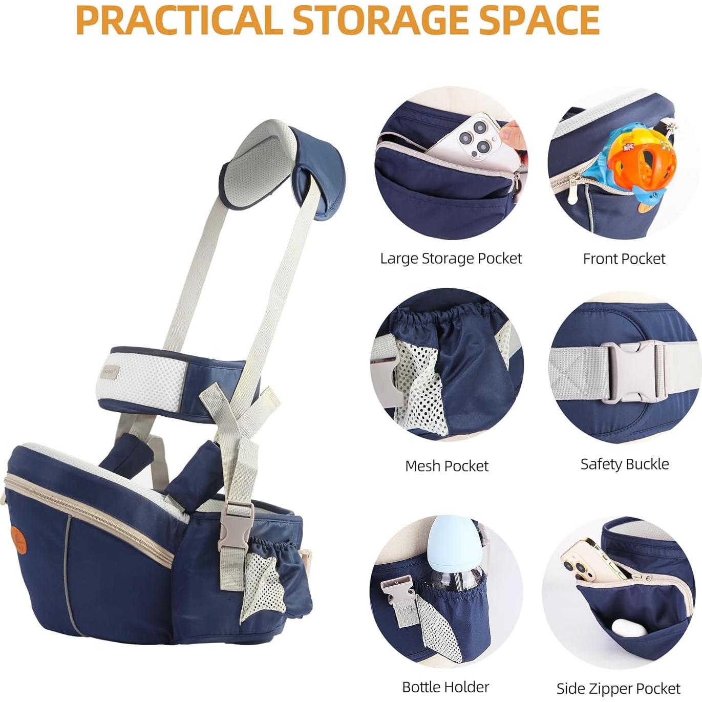 Portabebés Ergonómico Gris-2 para Bebés hasta 17.24 kg