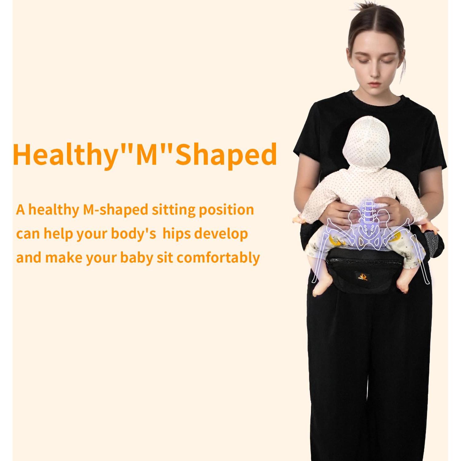 Portabebés ergonómico ajustable negro 3-18 kg para bebés