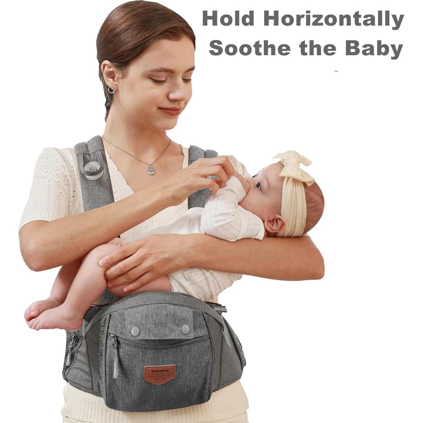 Portabebés Ergonómico SUNVENO 3 en 1 Gris, Soporta 20 kg