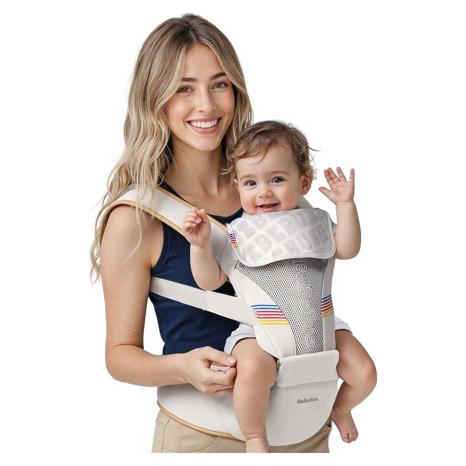 Portabebés ergonómico BeBeBus 2-en-1 hasta 20 kg, cadera y espalda