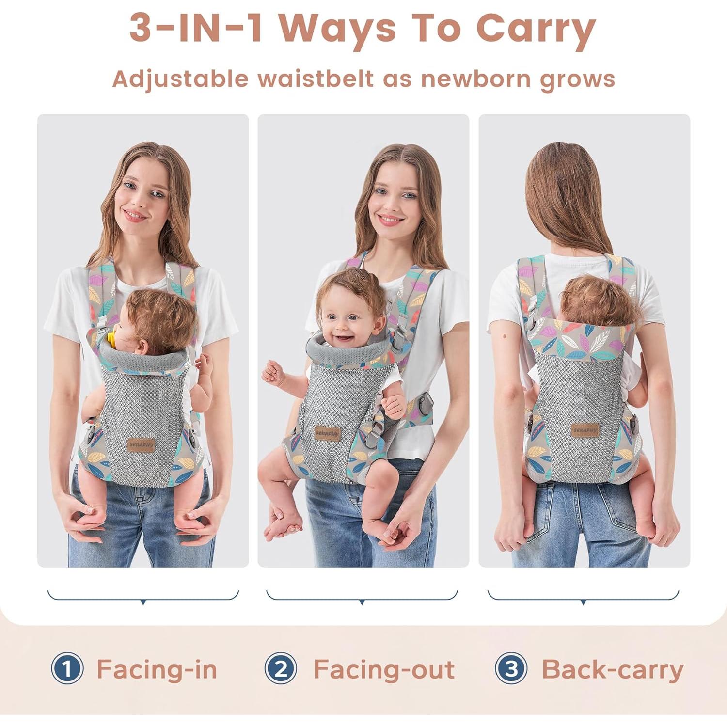 Portabebés Ergonómico SERAPHY Malla Transpirable 0-24 Meses