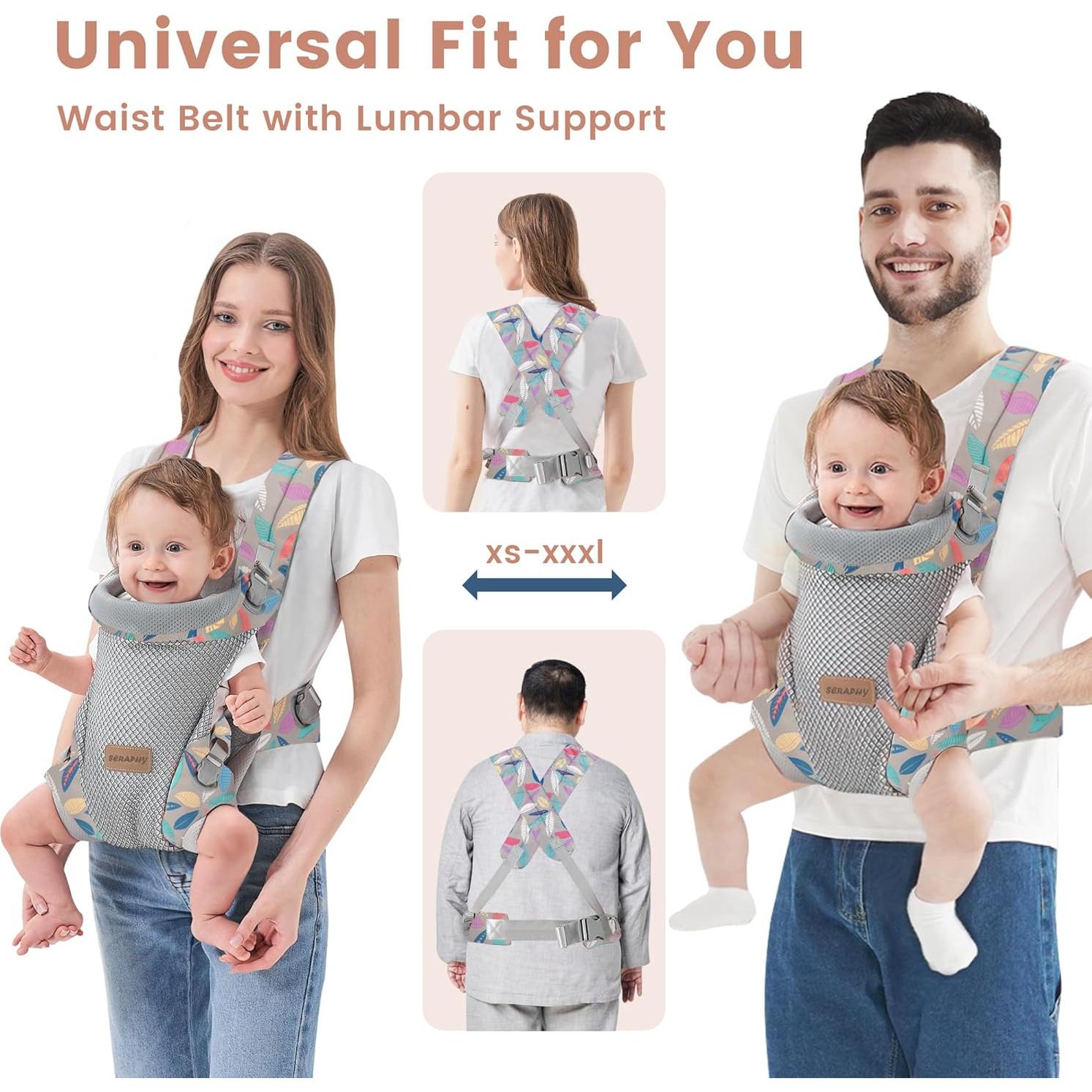 Portabebés Ergonómico SERAPHY Malla Transpirable 0-24 Meses