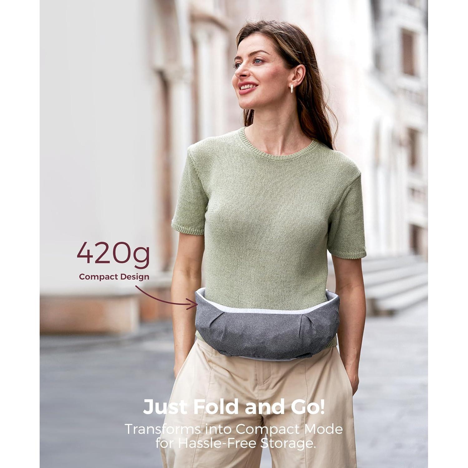 Portabebés Ergonómico Momcozy - Plegable y Ligero, 12-15.88 kg