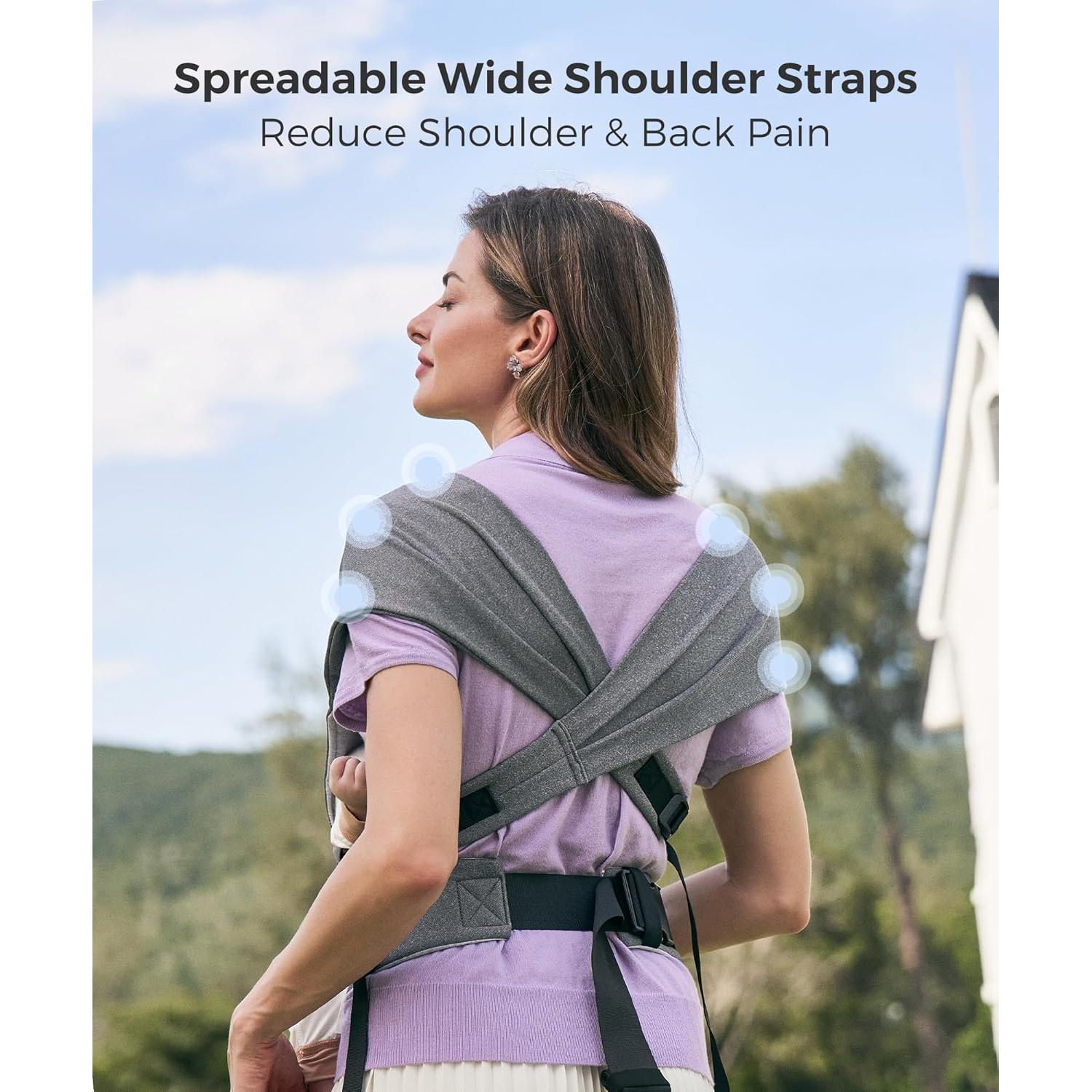 Portabebés Ergonómico Momcozy - Plegable y Ligero, 12-15.88 kg