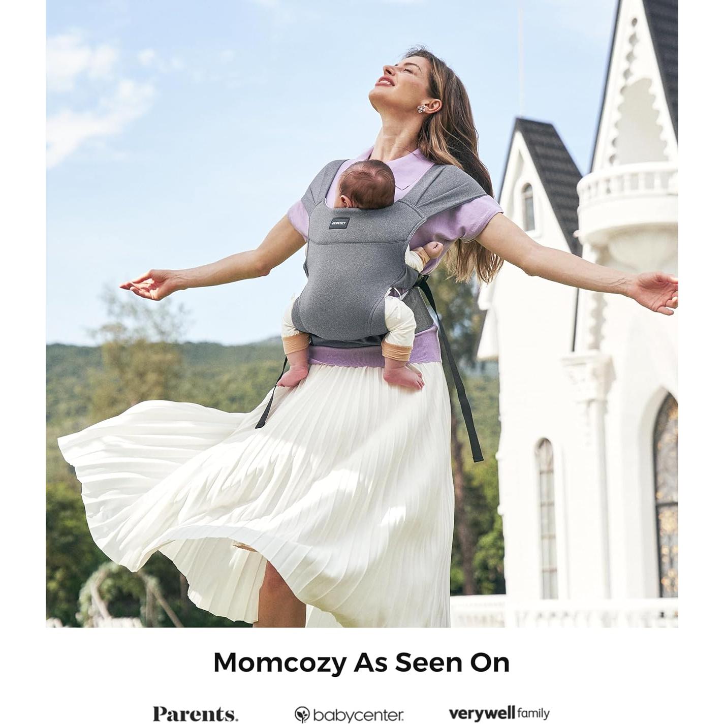 Portabebés Ergonómico Momcozy - Plegable y Ligero, 12-15.88 kg