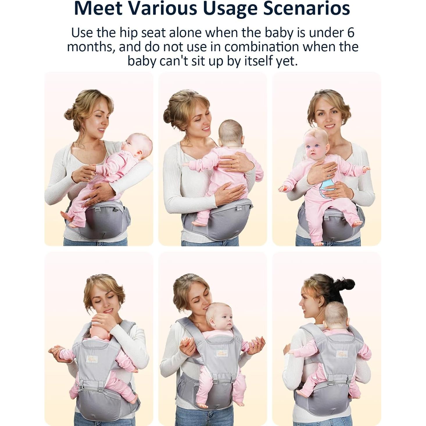 Portabebés 6 en 1 Mumgaroo Gris, Ajustable, Ergonómico