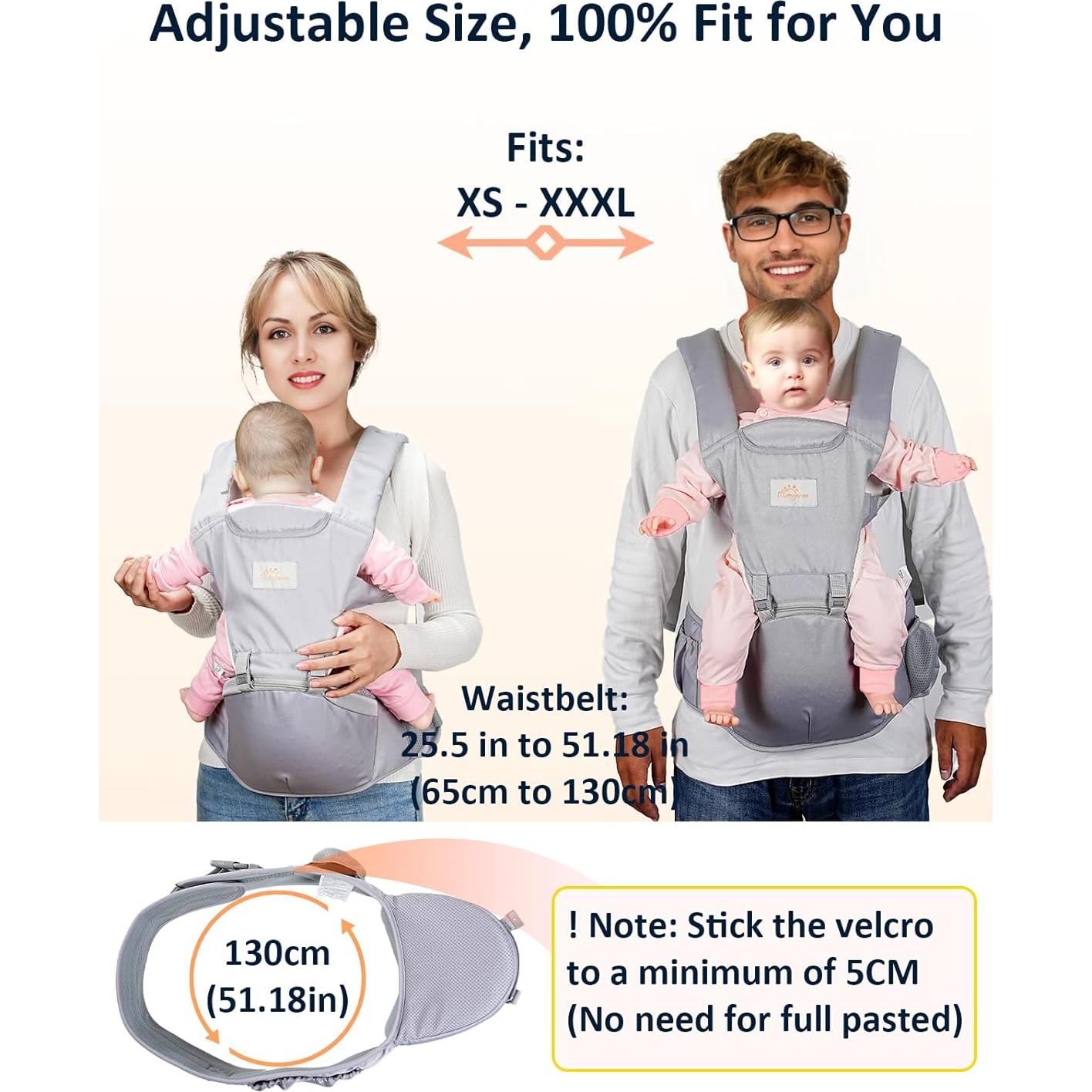 Portabebés 6 en 1 Mumgaroo Gris, Ajustable, Ergonómico