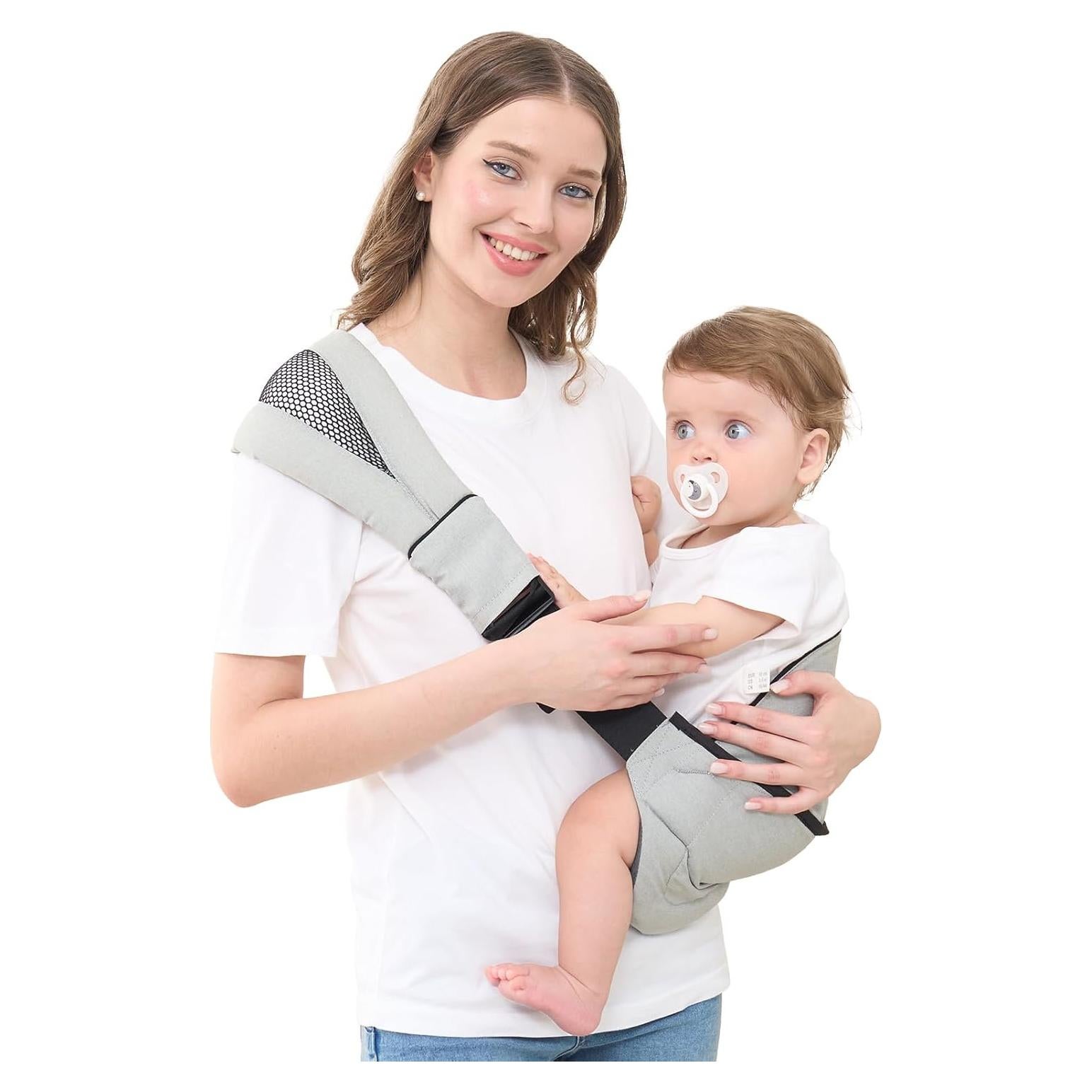 Portabebés GAGAKU Ajustable Ergonomico Gris Claro 6-36 Meses