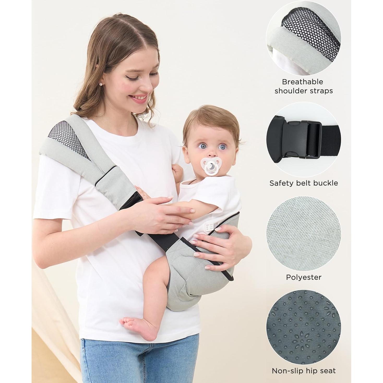 Portabebés GAGAKU Ajustable Ergonomico Gris Claro 6-36 Meses