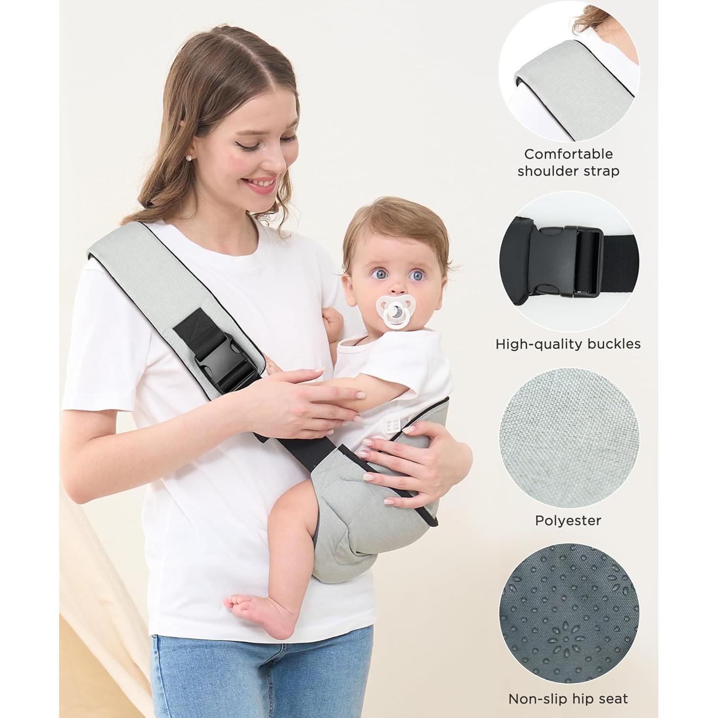 Portabebés GAGAKU Ajustable Ergonomico Gris Claro 6-36 Meses